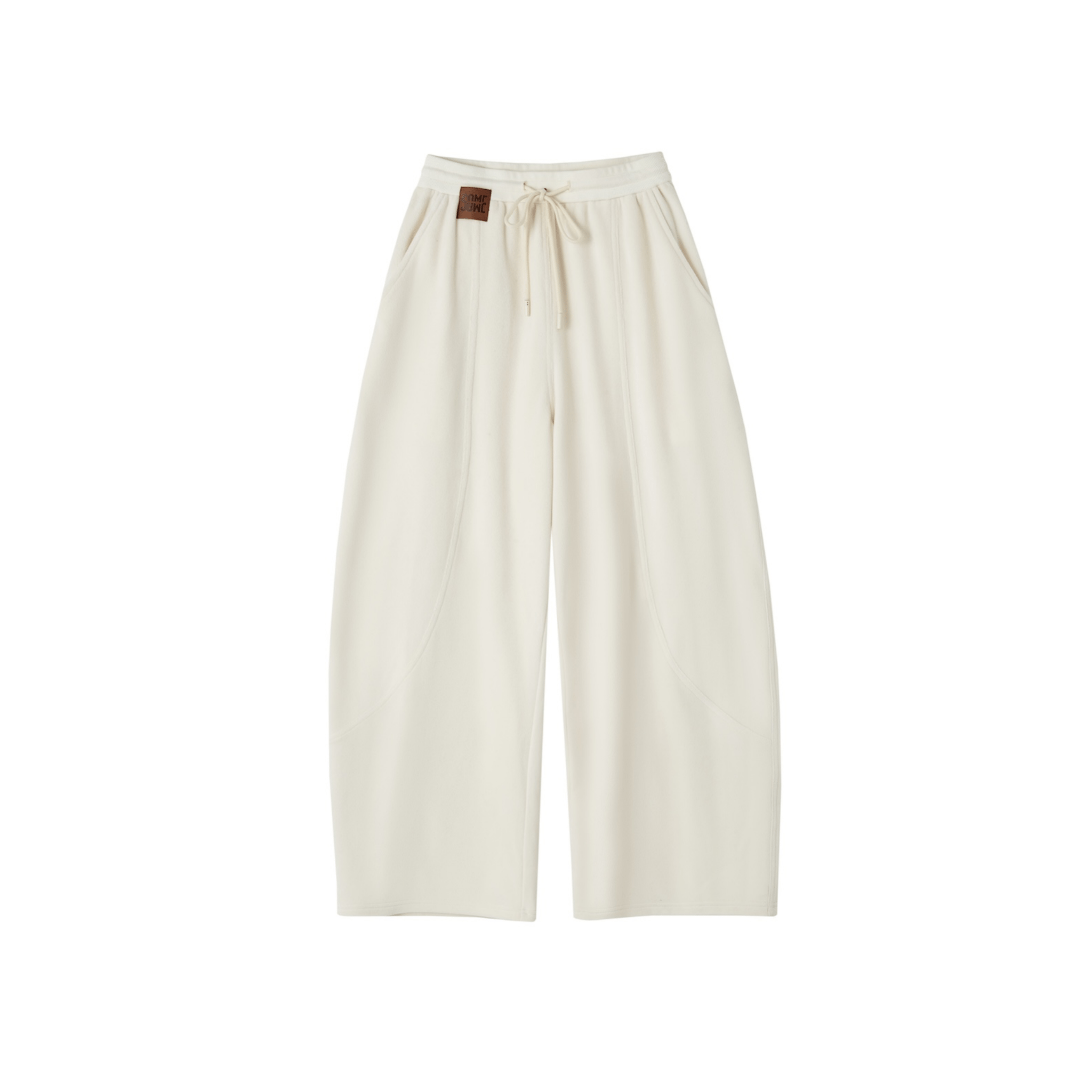 SOMESOWE Polar Fleece Machete Casual Pants in Off - white | MADAX