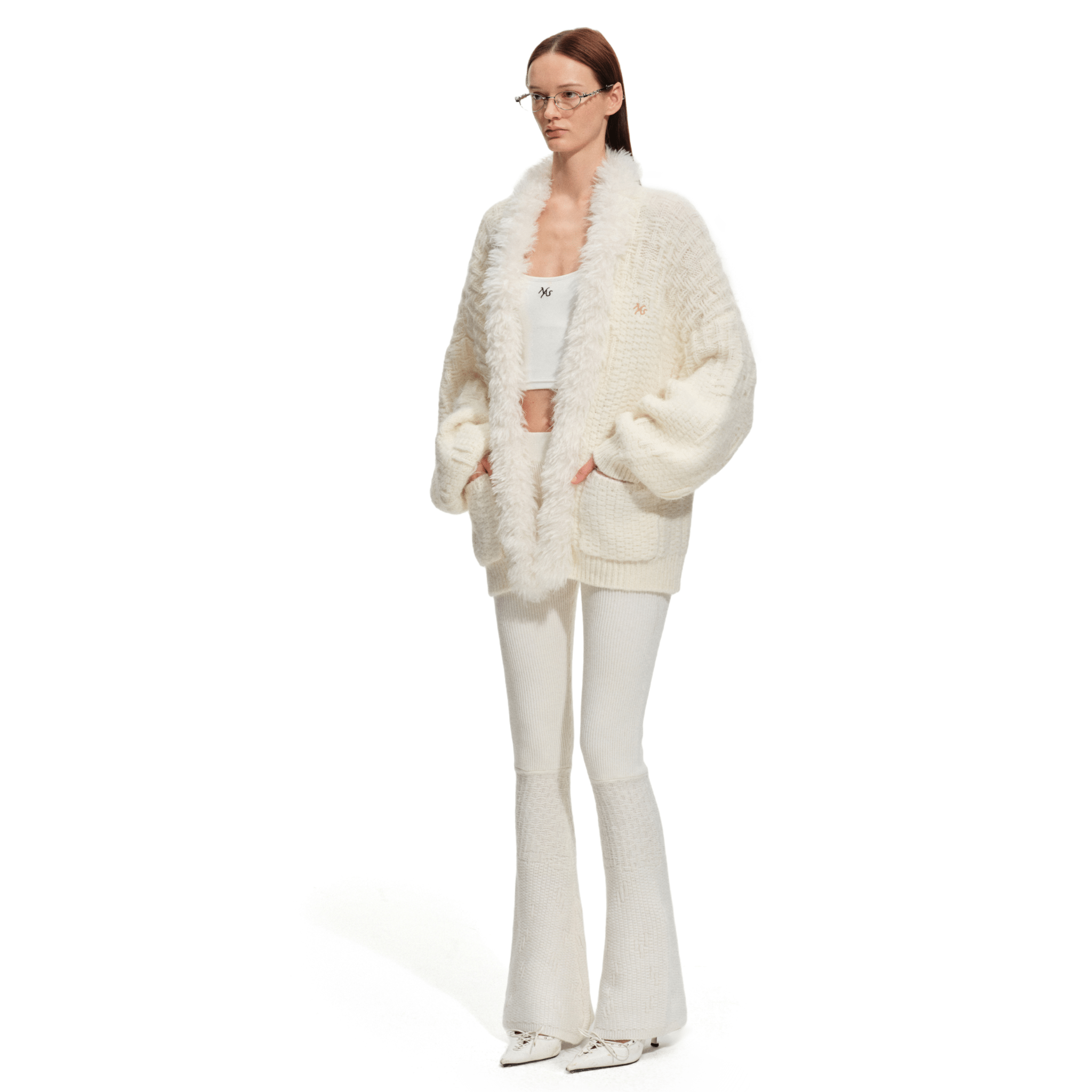 NAWS Polar Knitted Pants in White | MADAX