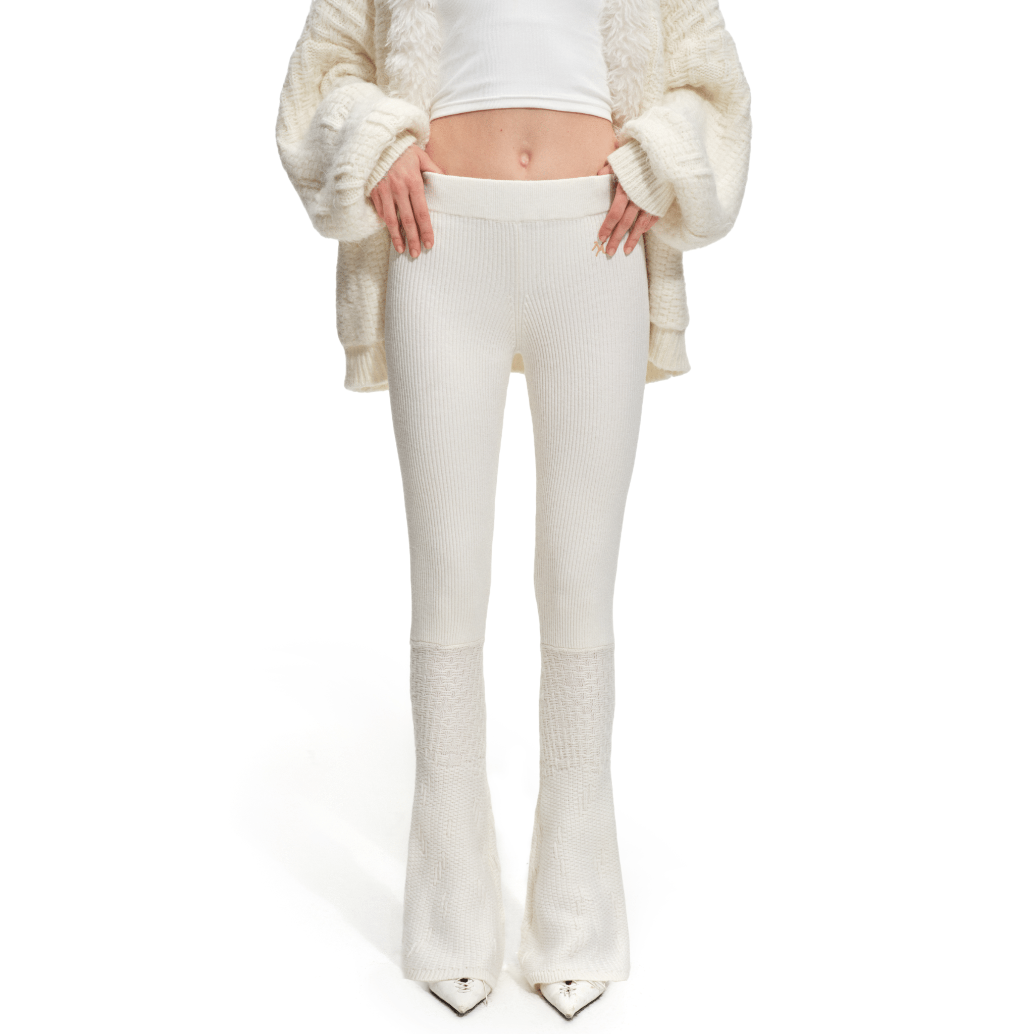 NAWS Polar Knitted Pants in White | MADAX