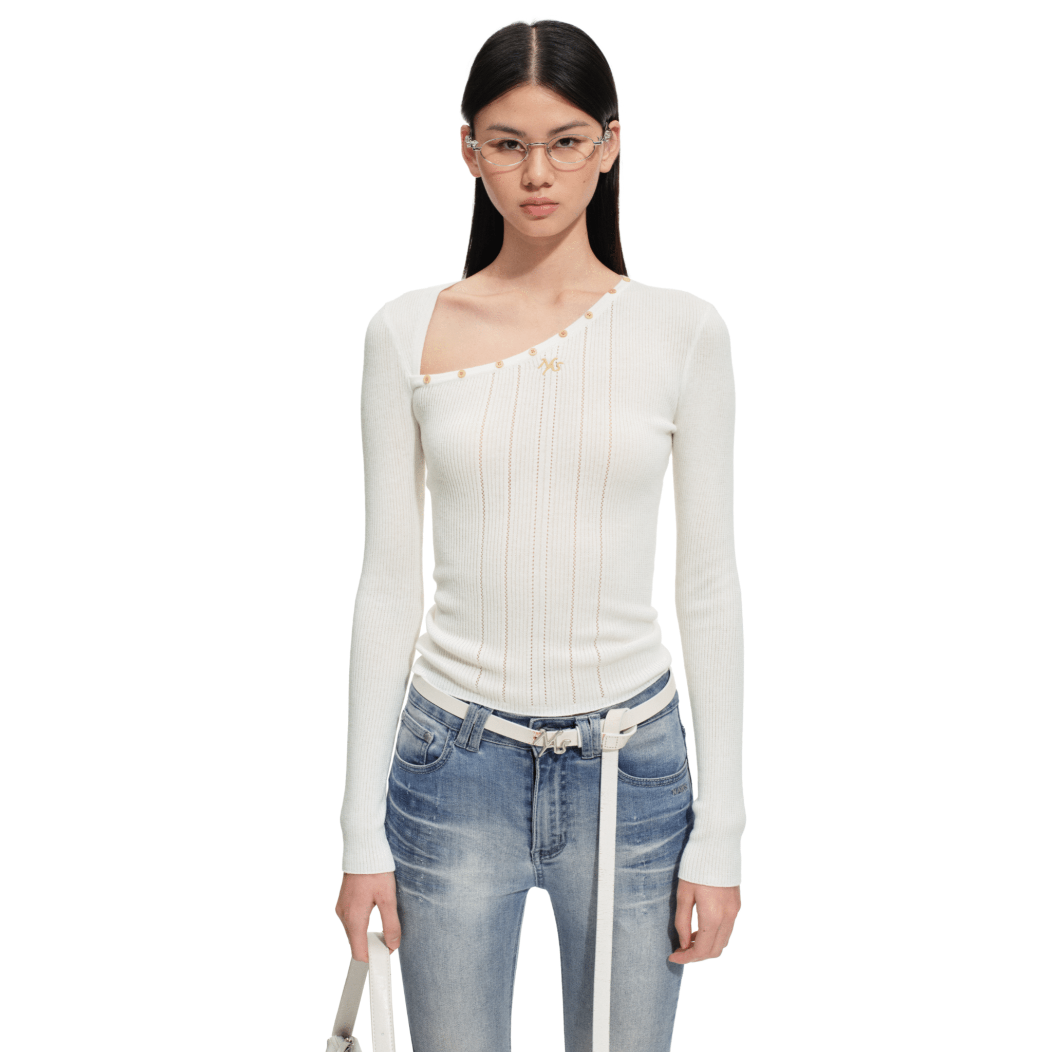 NAWS Polar Knitwear Sweater in White | MADAX