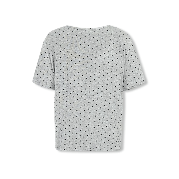 NOT FOR US Polka Dot Ruffle Drawstring Top in Grey | MADAX