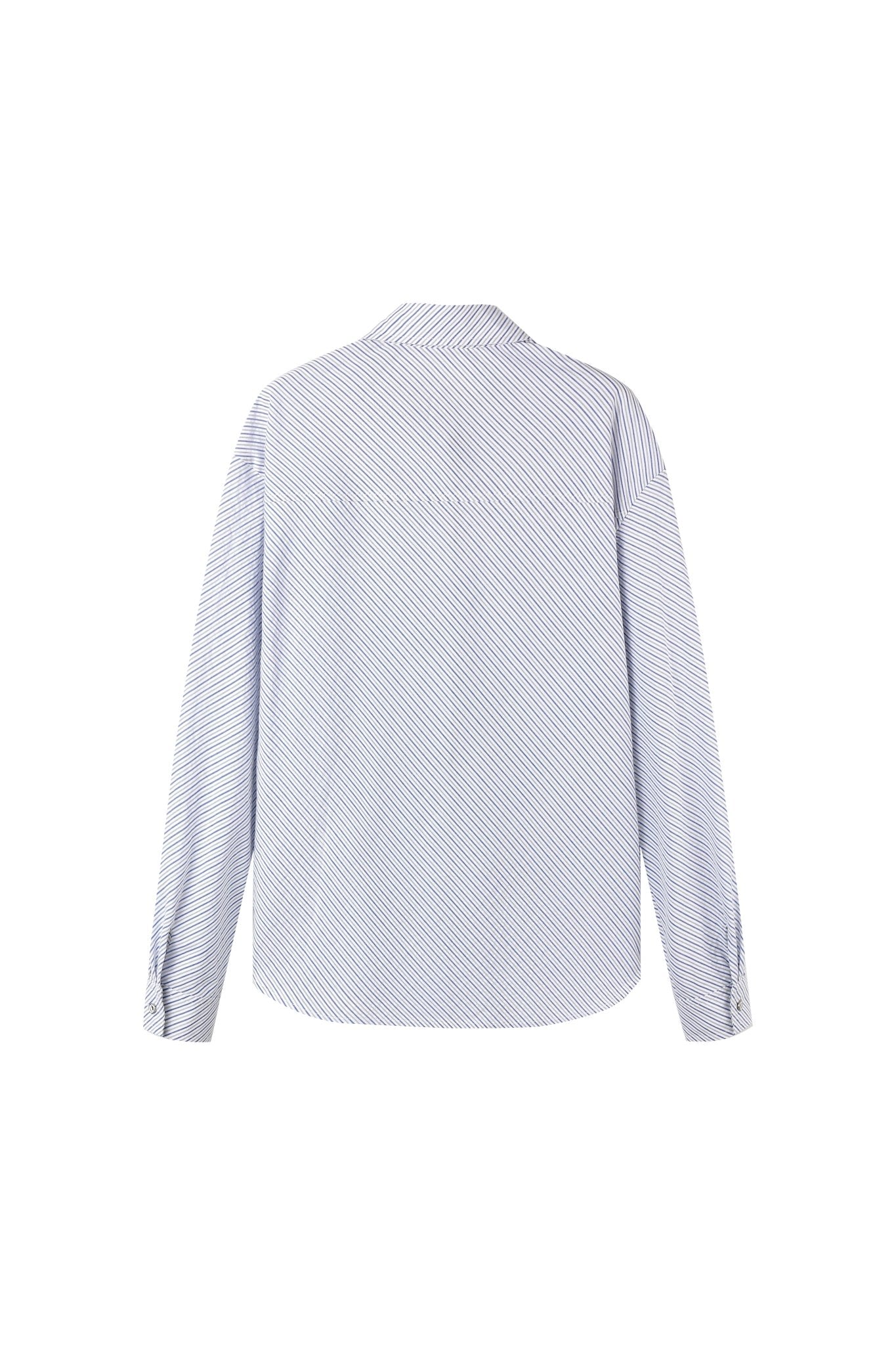Alexia Sandra Polka Dot Shirt W/Tide In Striped Blue | MADAX