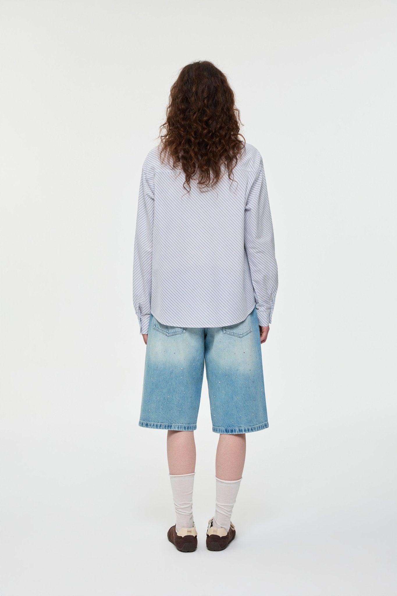Alexia Sandra Polka Dot Shirt W/Tide In Striped Blue | MADAX
