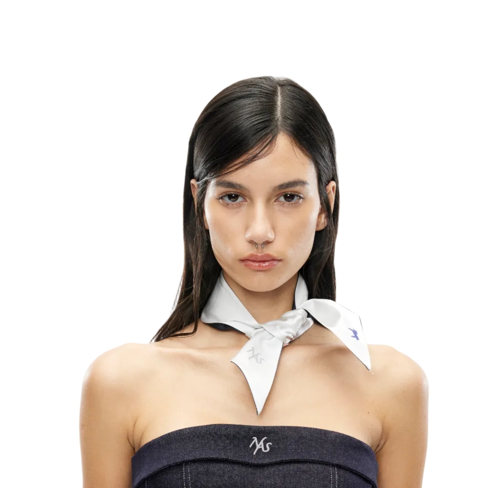 NAWS Pony All-over Print Silk Scarf in Black & White | MADAX