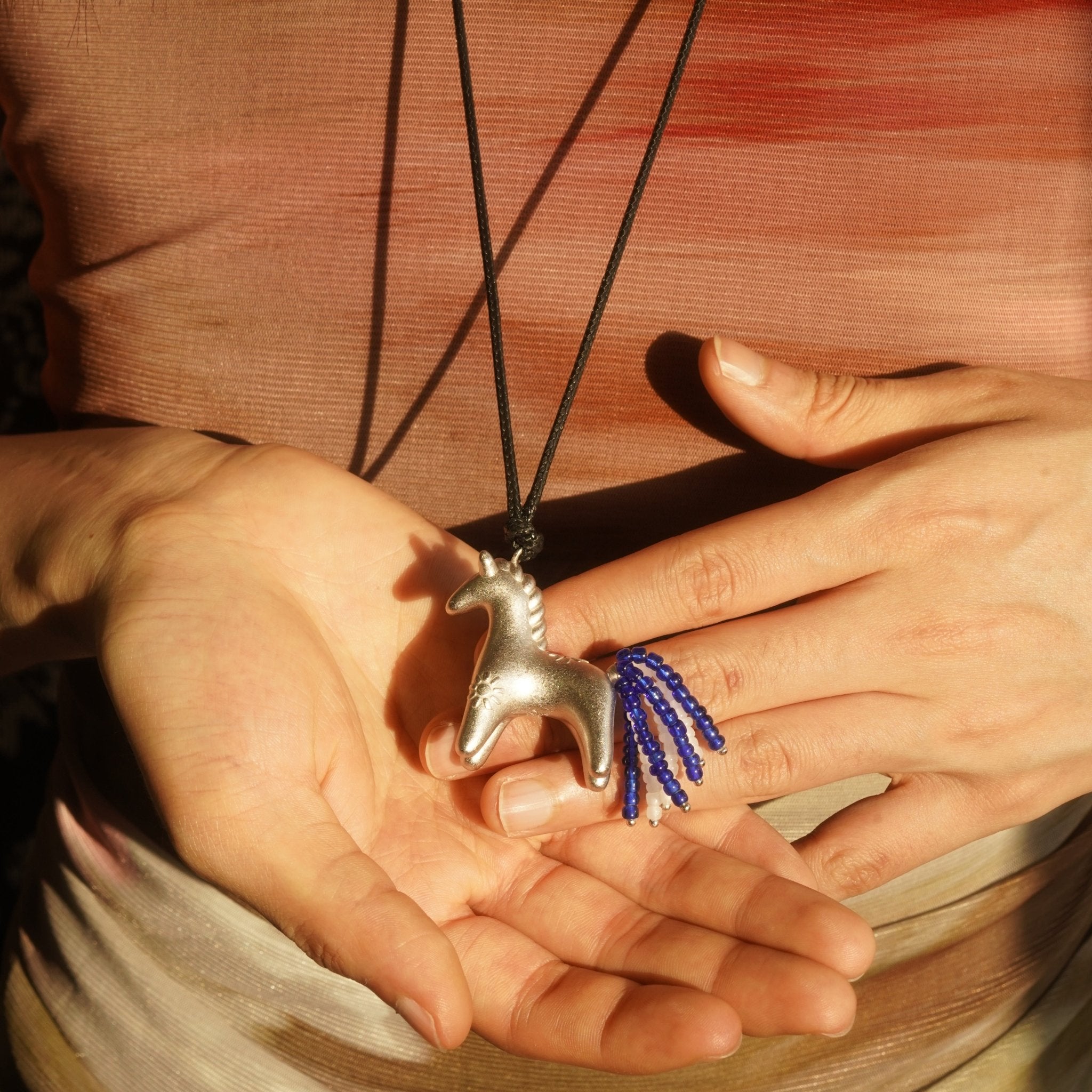 ToneTale Pony Sunny Long Necklace White Gold | MADAX