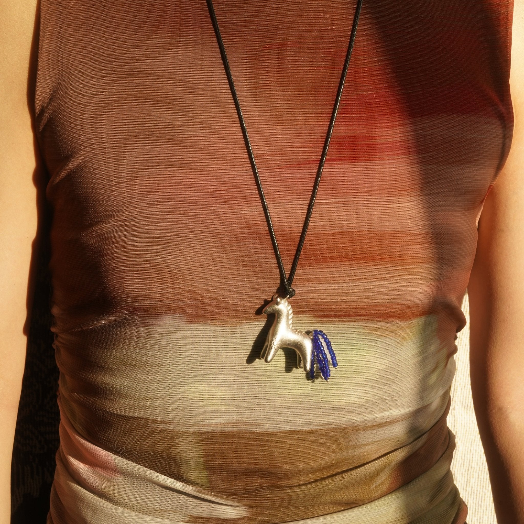 ToneTale Pony Sunny Long Necklace White Gold | MADAX