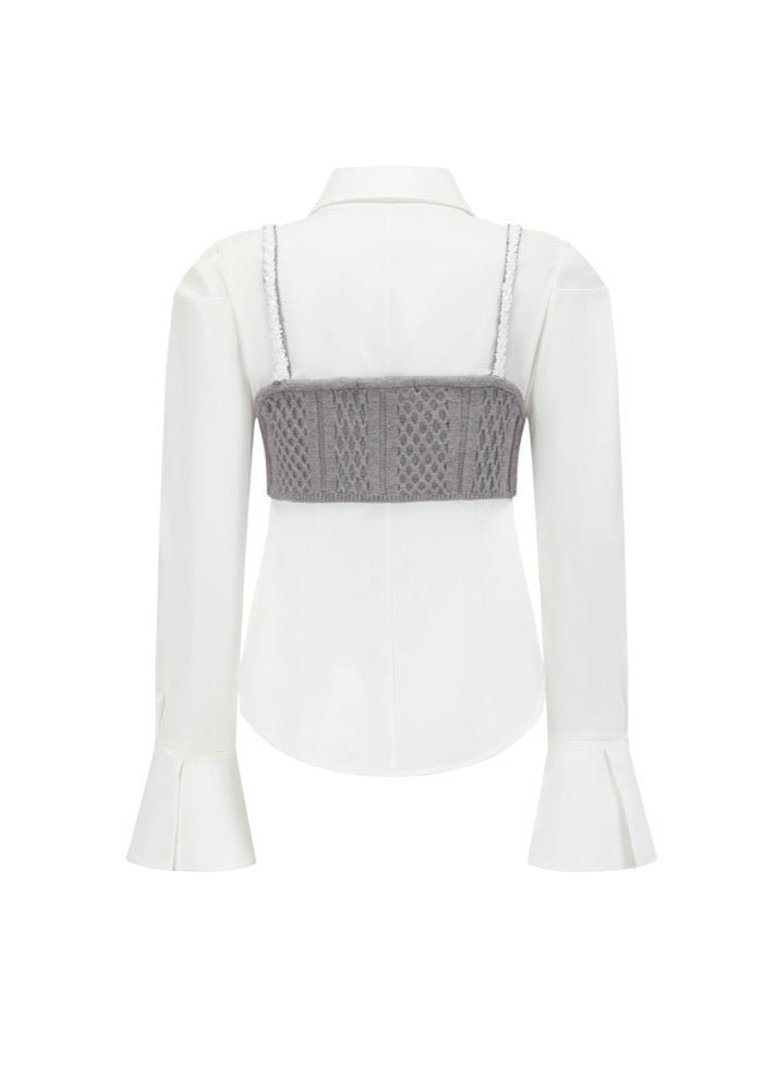 Alexia Sandra Puff - Sleeve Two - Piece Shirt in White | MADA IN CHINA