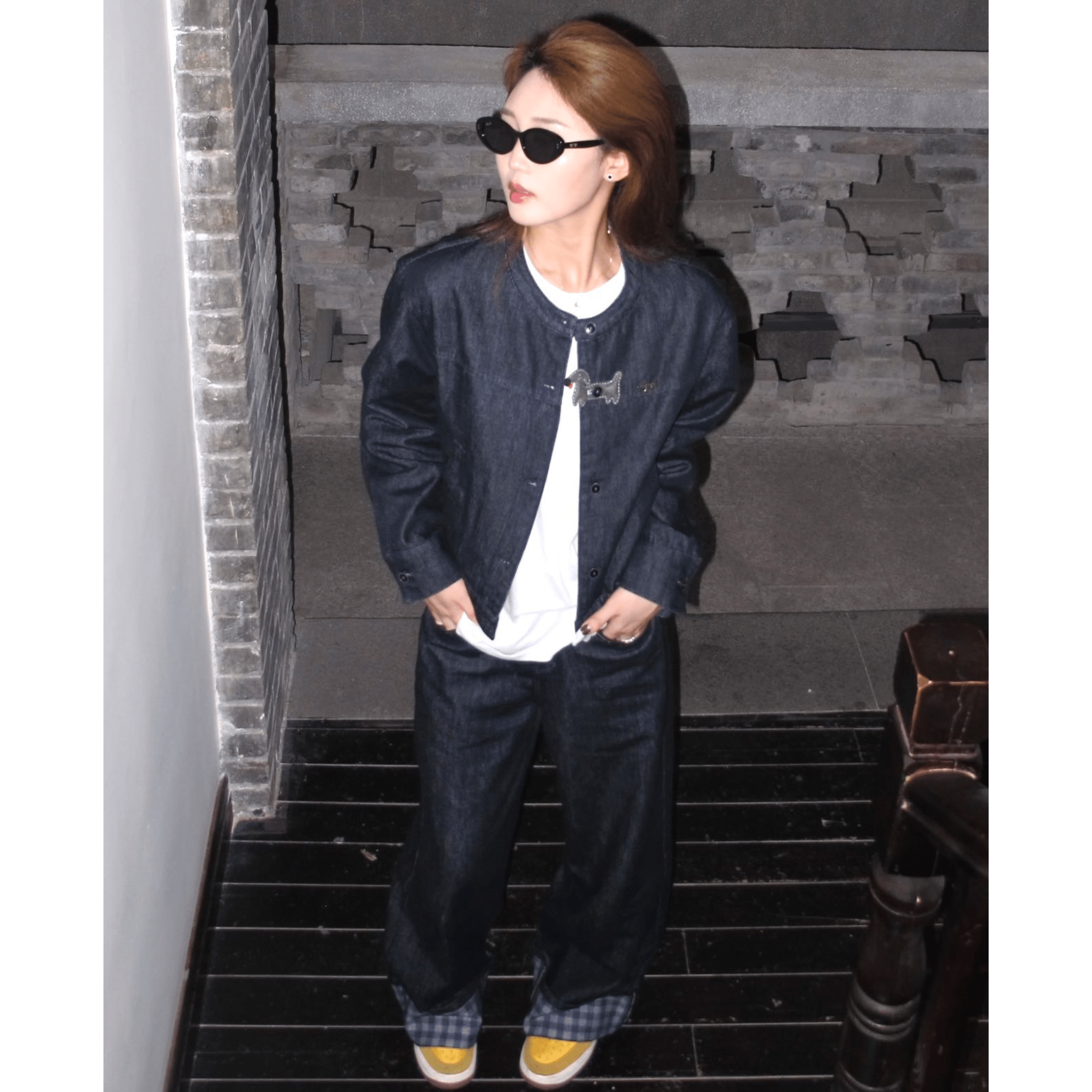 AIMME SPARROW Puppy Accessories Denim Jacket in Dark Blue | MADAX