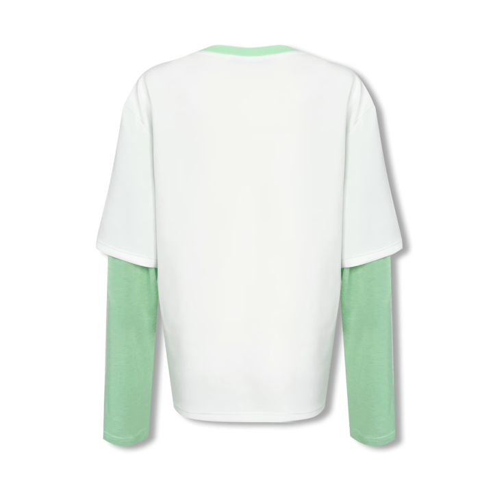NOT FOR US Rabbit Holding Pear Print Long Sleeve in Green | MADAX
