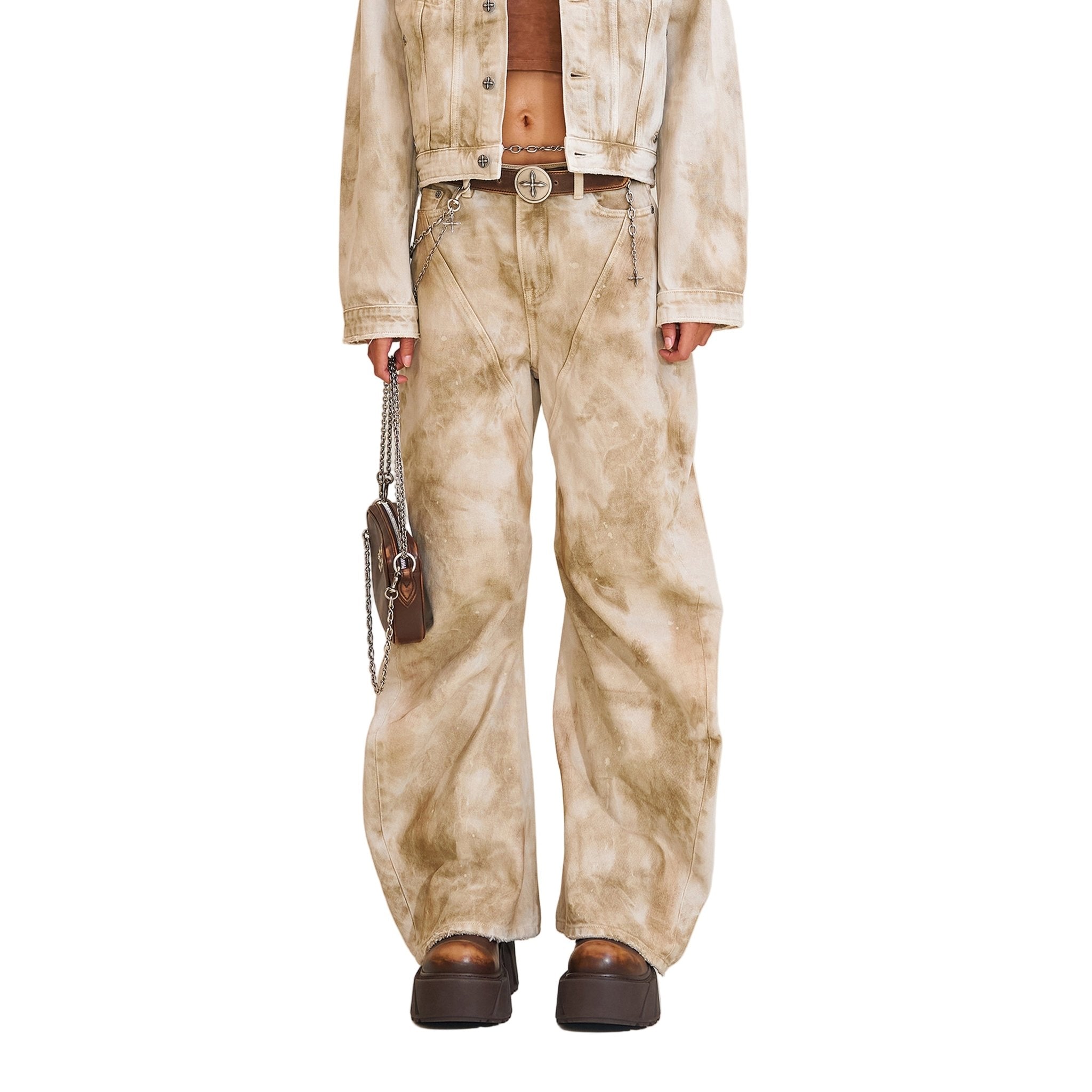 SMFK Rage Wild Arc Denim Pants In Wild Brown | MADAX