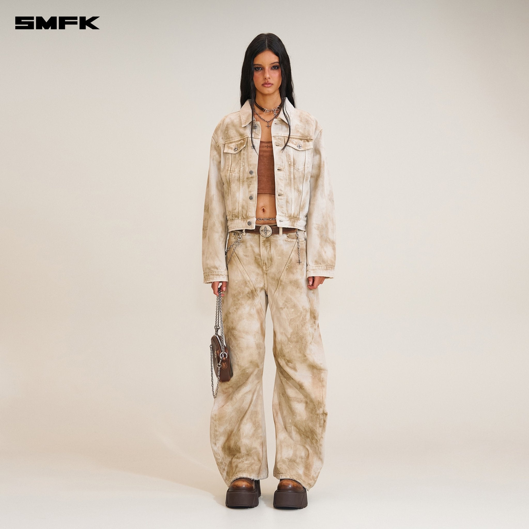 SMFK Rage Wild Arc Denim Pants In Wild Brown | MADAX