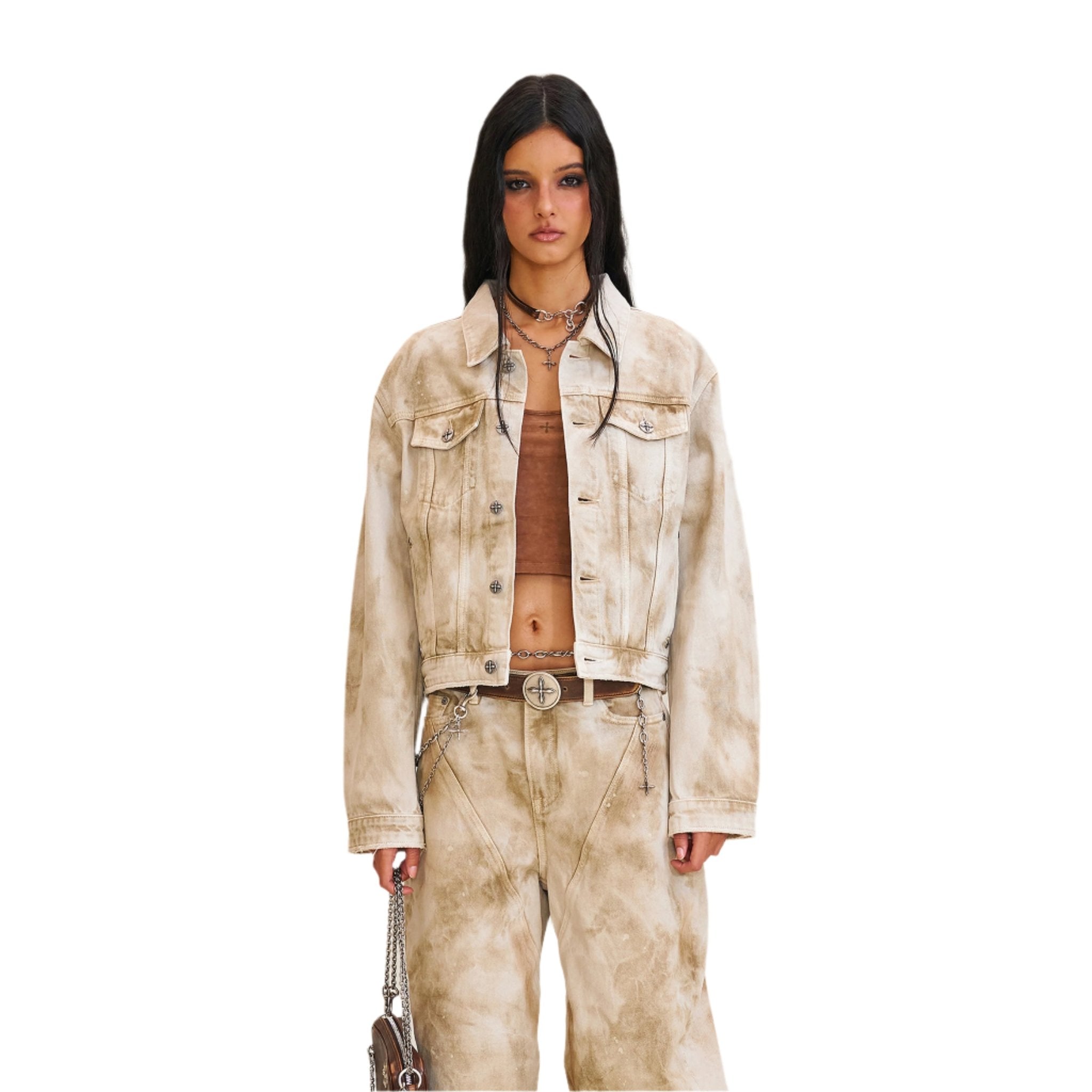 SMFK Rage Wild Denim Jacket In Brown | MADAX