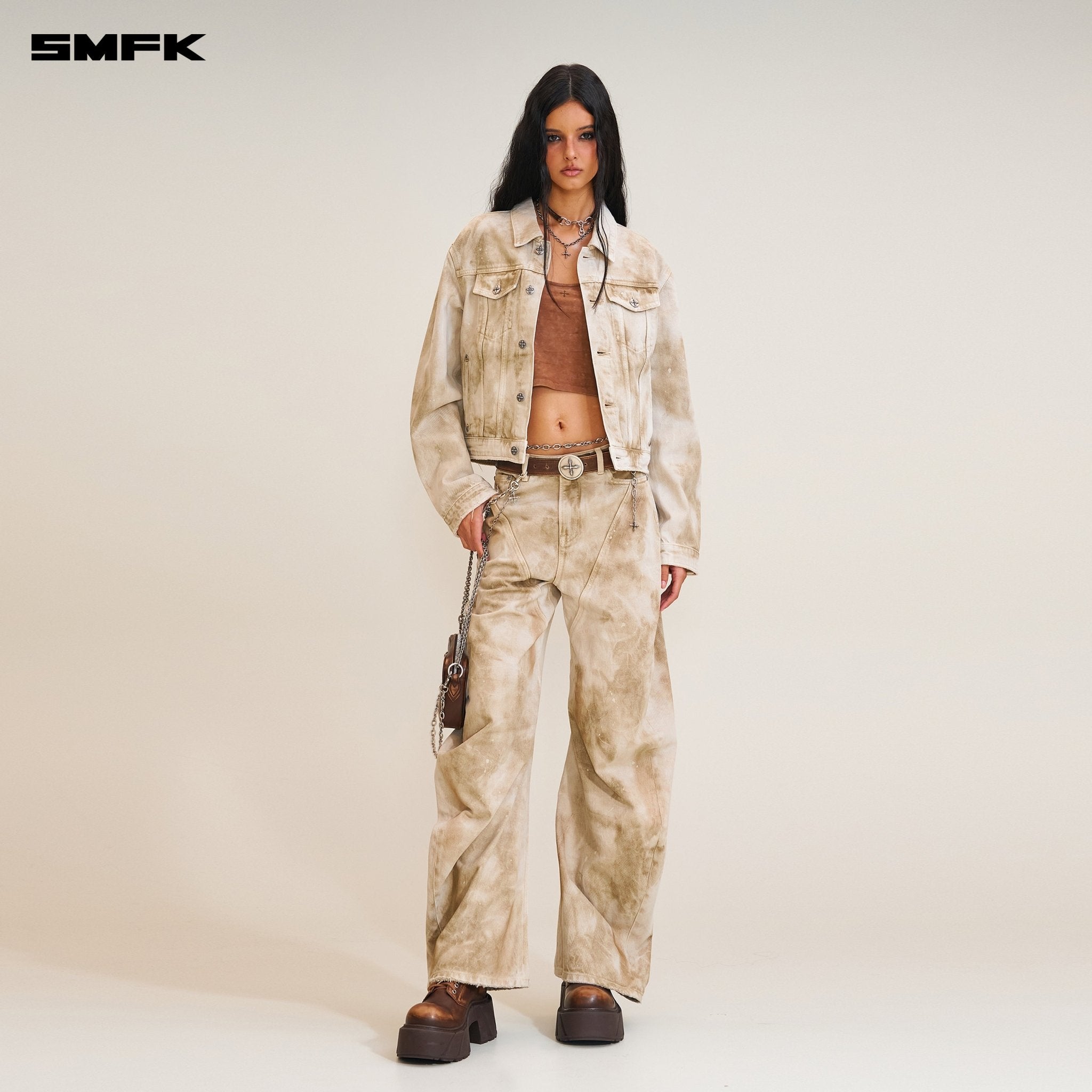 SMFK Rage Wild Denim Jacket In Brown | MADAX