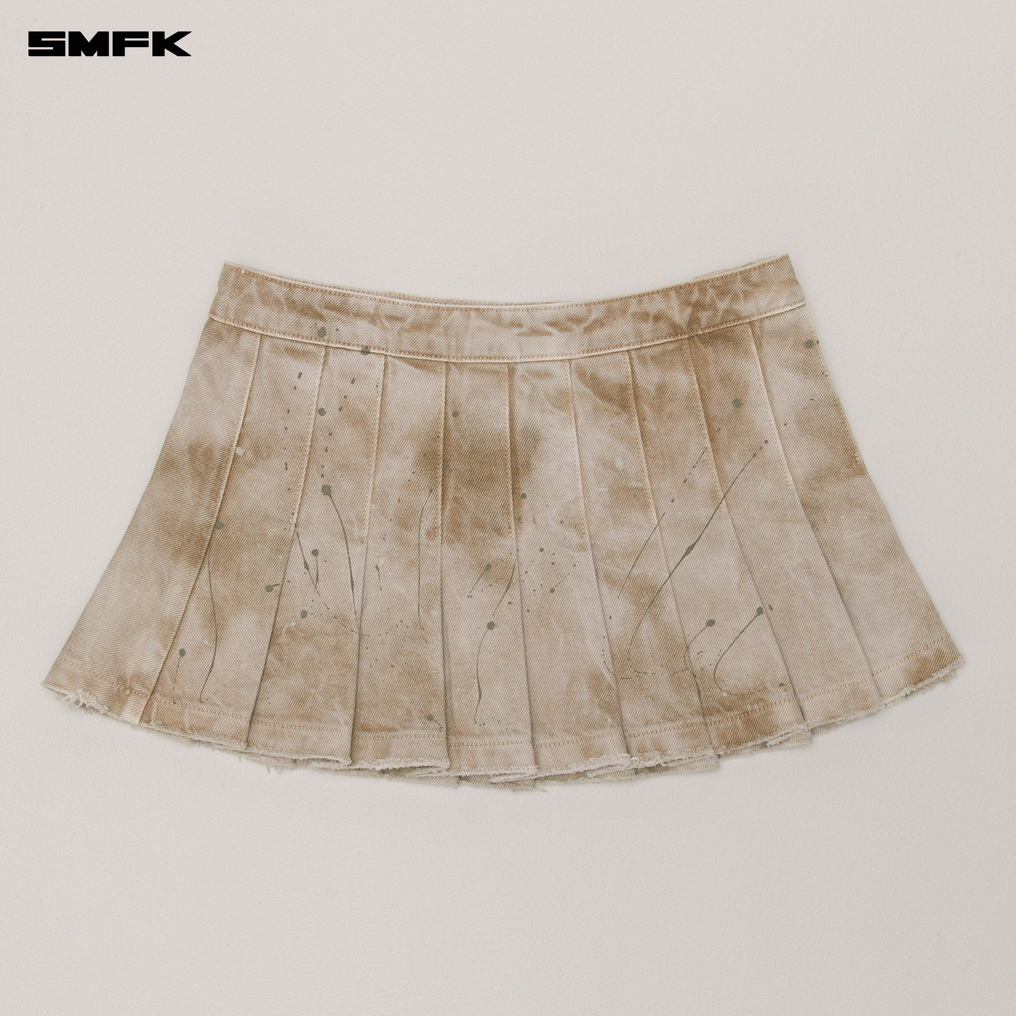 SMFK Rage Wild Denim Pleated Skirt In Brown | MADAX