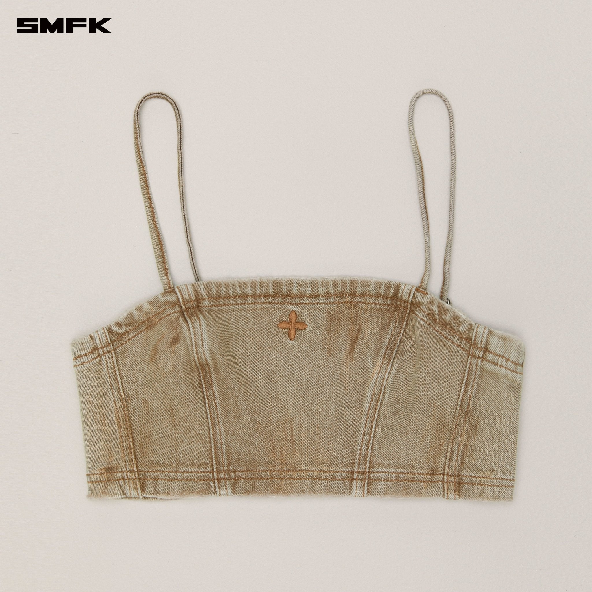 SMFK Rage Wild Denim Short Camisole In Cowboy Brown | MADAX
