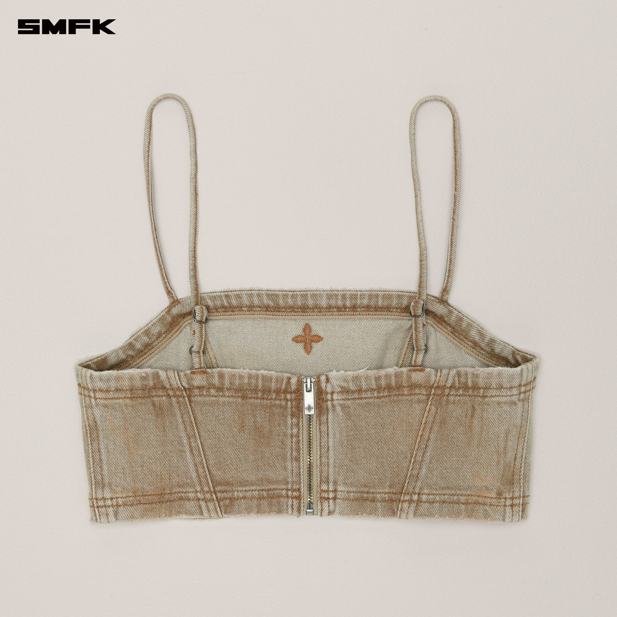 SMFK Rage Wild Denim Short Camisole In Cowboy Brown | MADAX