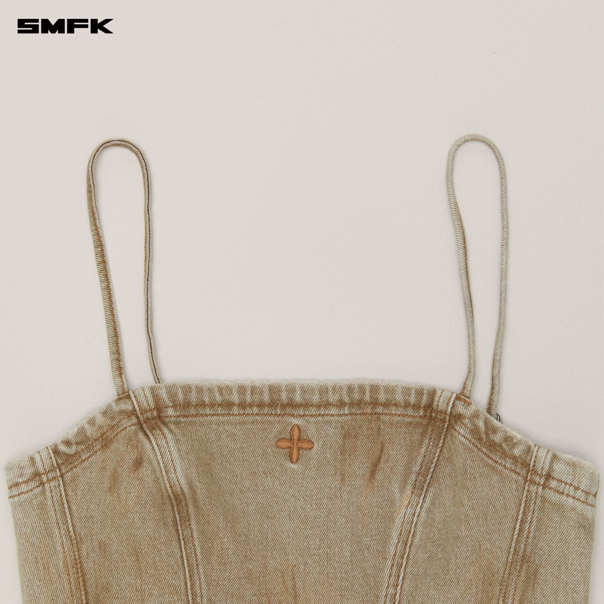 SMFK Rage Wild Denim Short Camisole In Cowboy Brown | MADAX