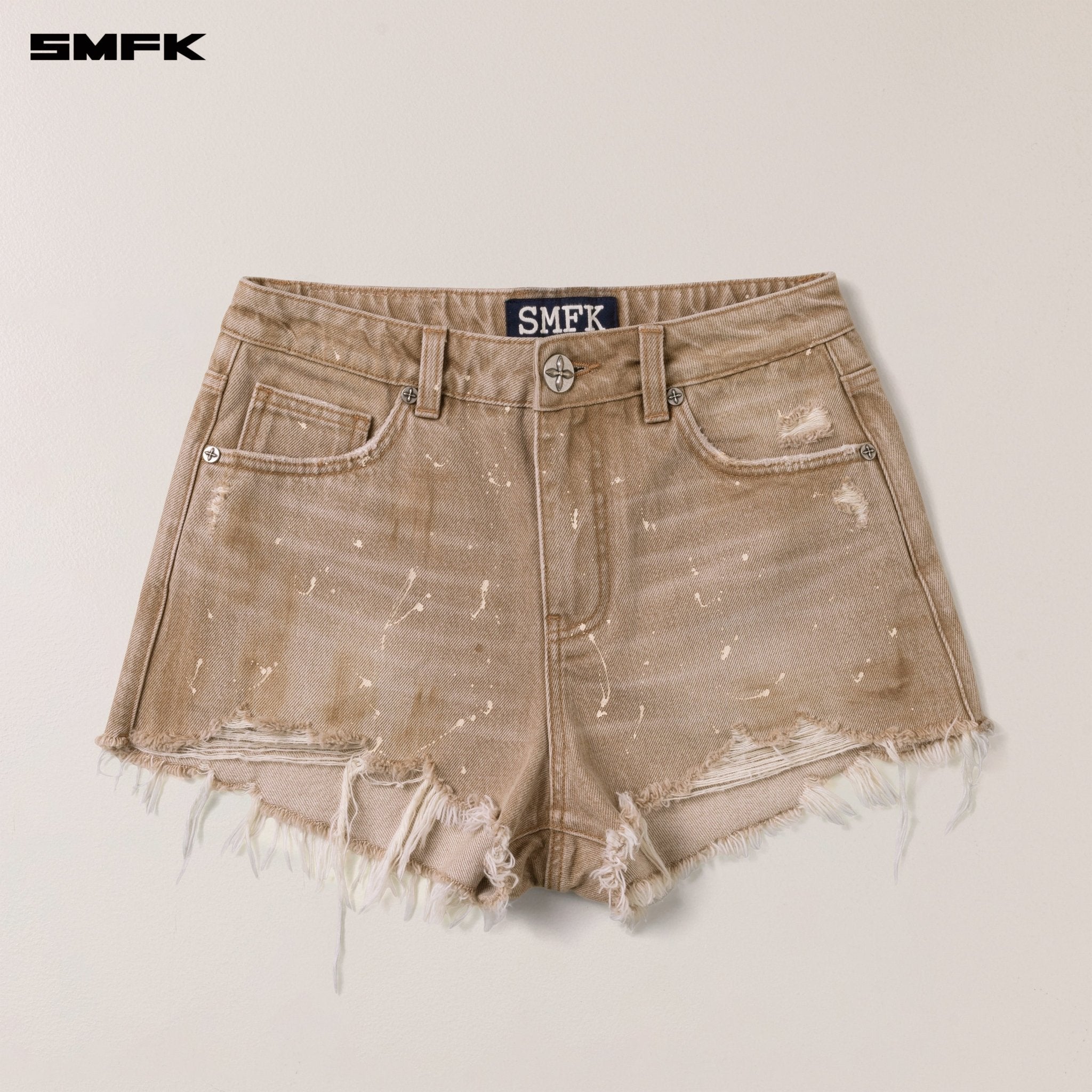 SMFK Rage Wild Denim Shorts In Cowboy Brown | MADAX