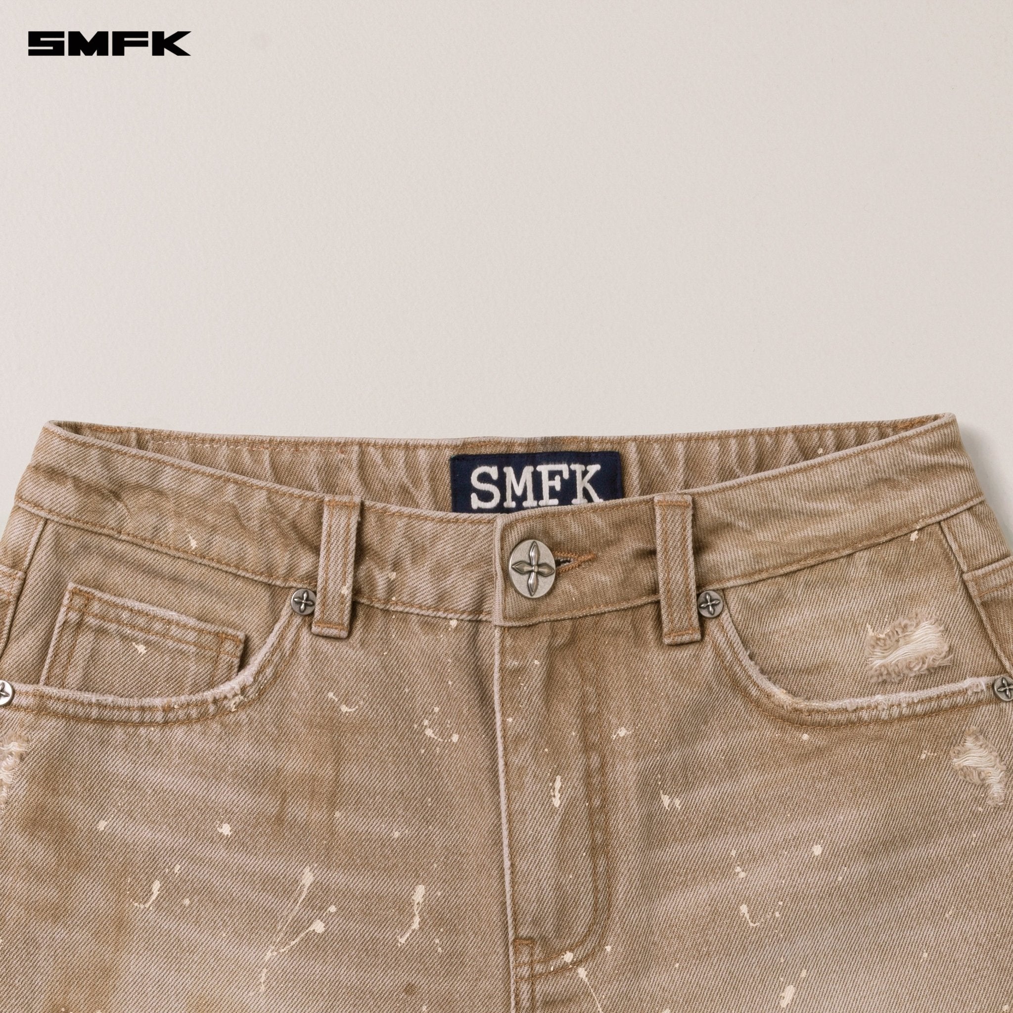 SMFK Rage Wild Denim Shorts In Cowboy Brown | MADAX