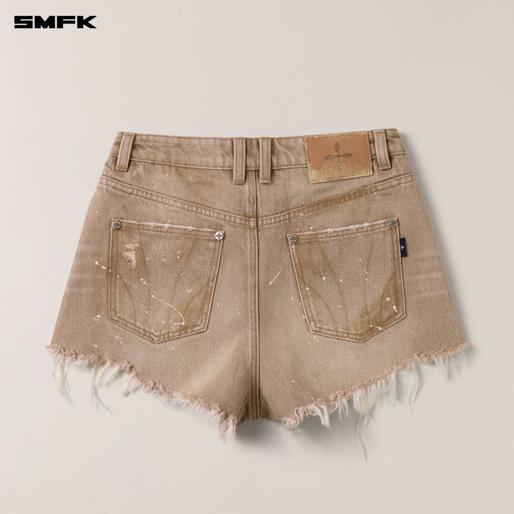 SMFK Rage Wild Denim Shorts In Cowboy Brown | MADAX