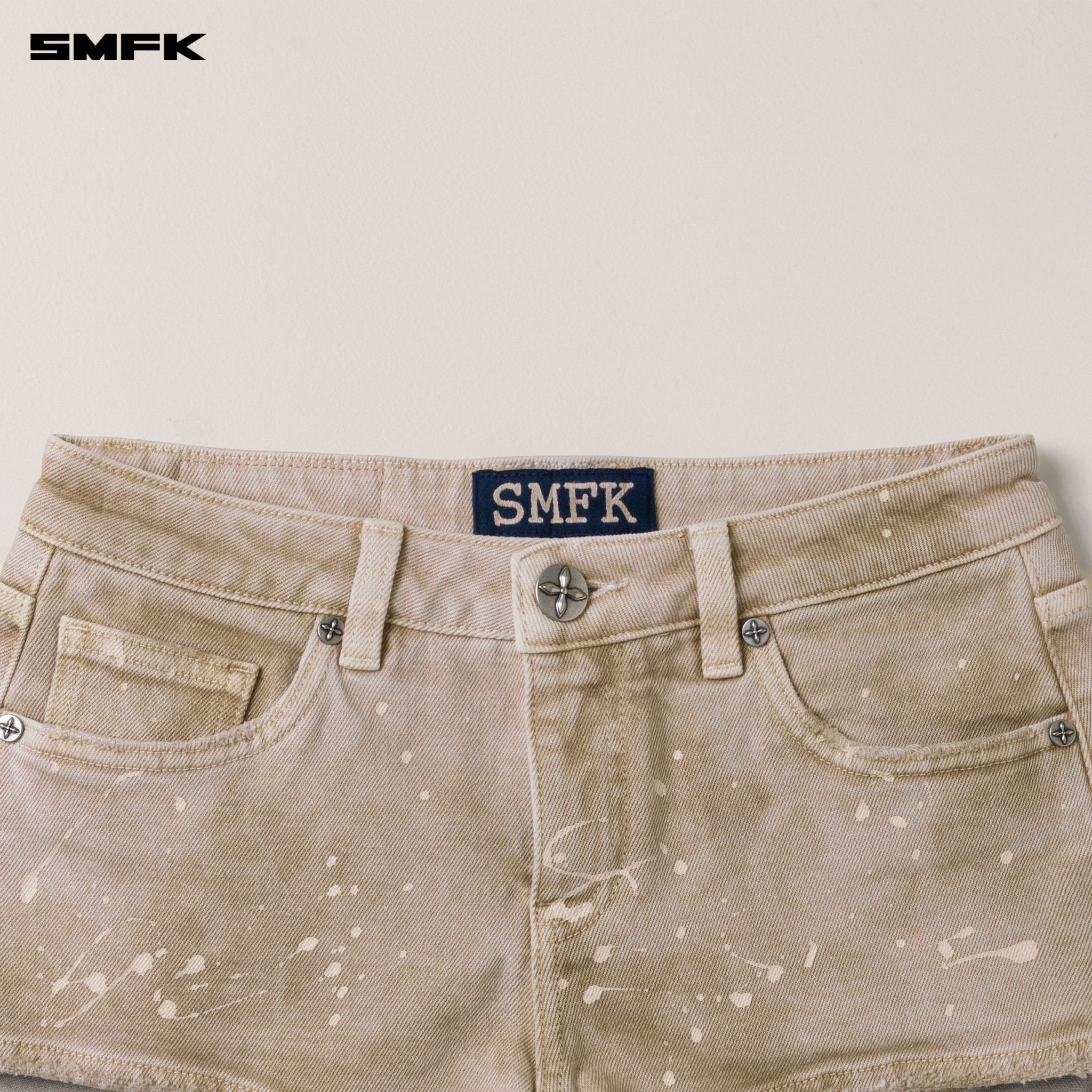 SMFK Rage Wild Denim Shorts Low In Brown | MADAX
