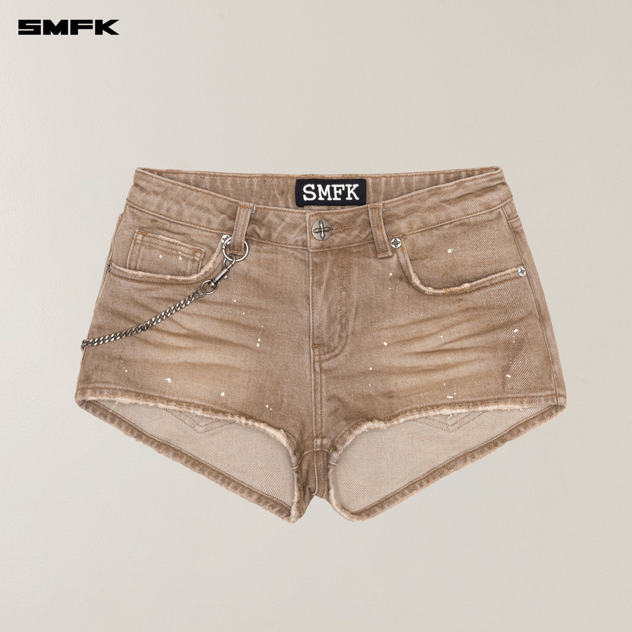 SMFK Rage Wild Denim Shorts Low In Cowboy Brown | MADAX
