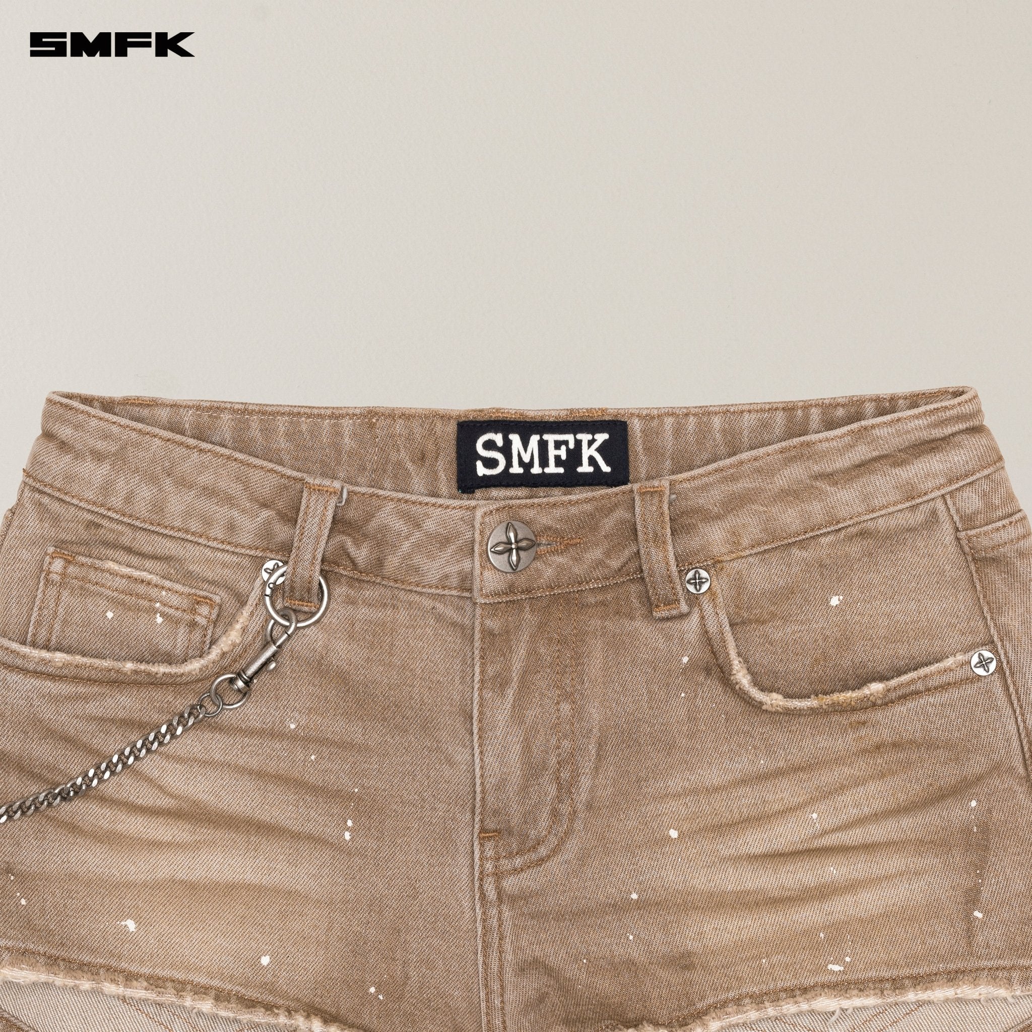 SMFK Rage Wild Denim Shorts Low In Cowboy Brown | MADAX