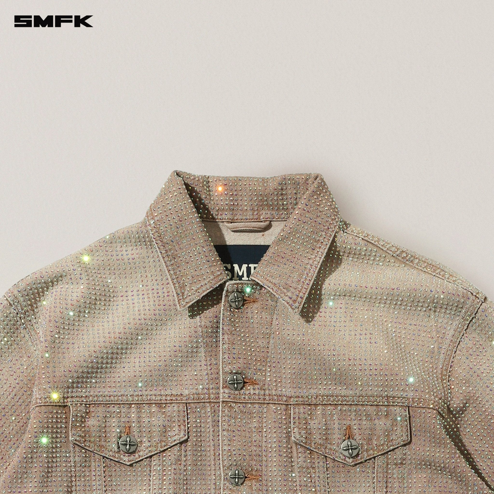 SMFK Rage Wild Diamond Denim Jacket In Earth Tone | MADAX