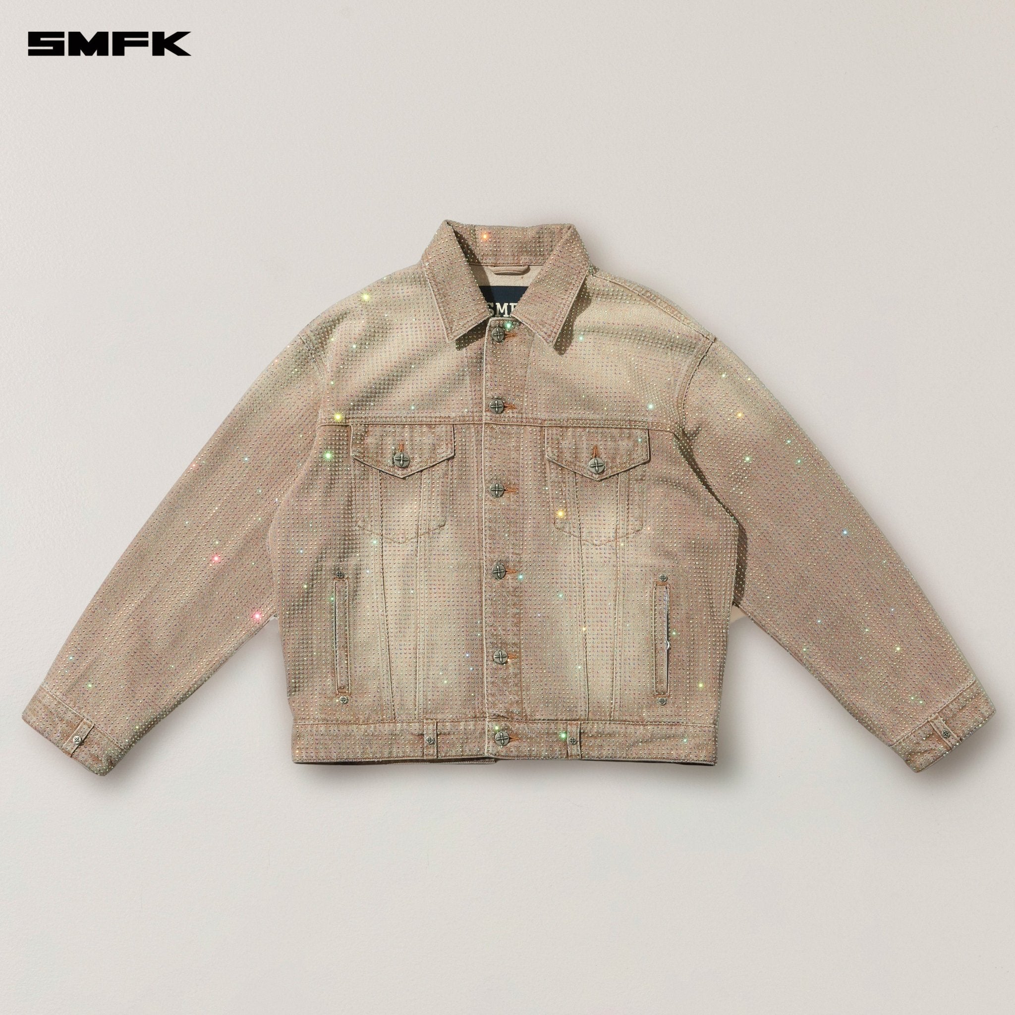 SMFK Rage Wild Diamond Denim Jacket In Earth Tone | MADAX