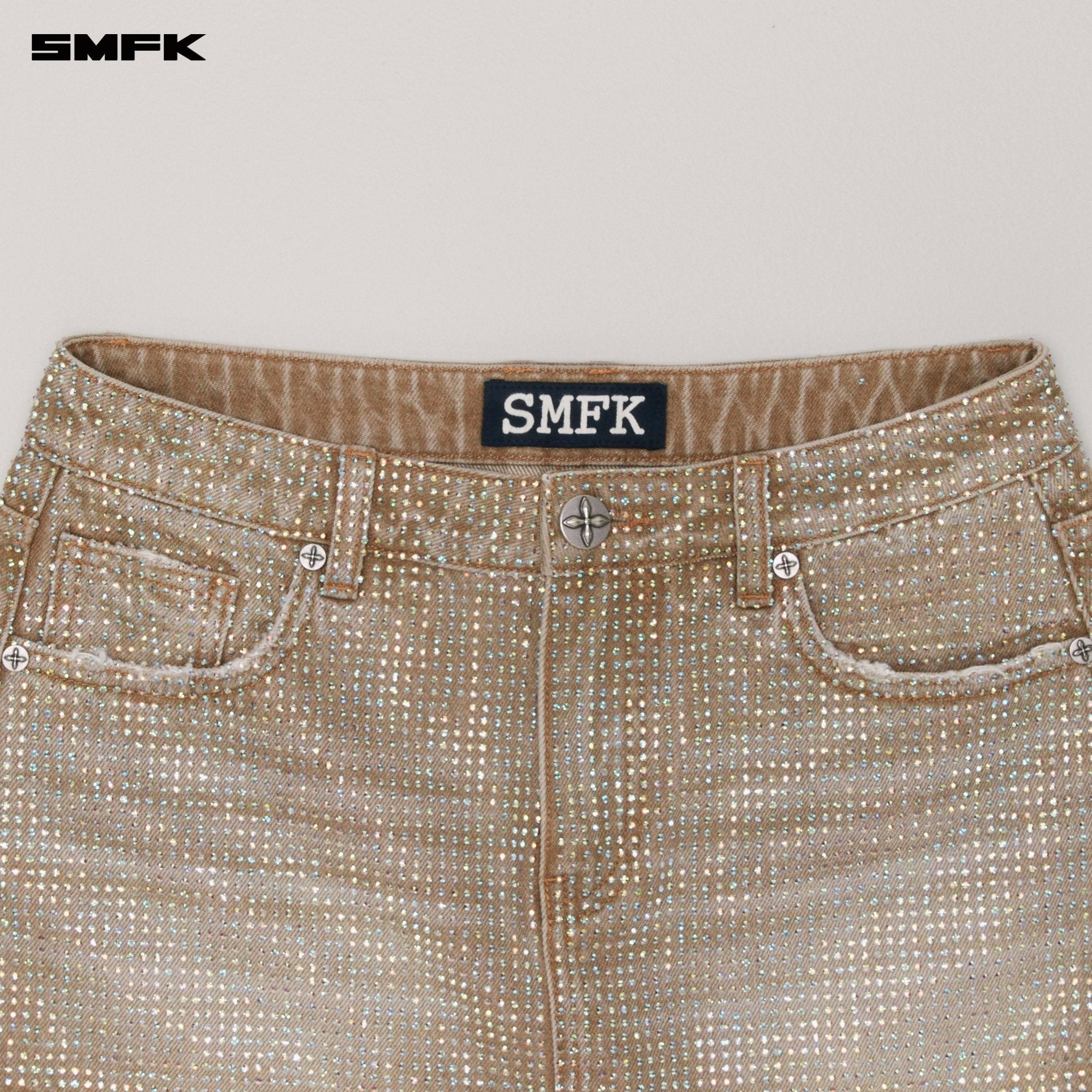 SMFK Rage Wild Diamond Denim Skirt In Earth Tone | MADAX