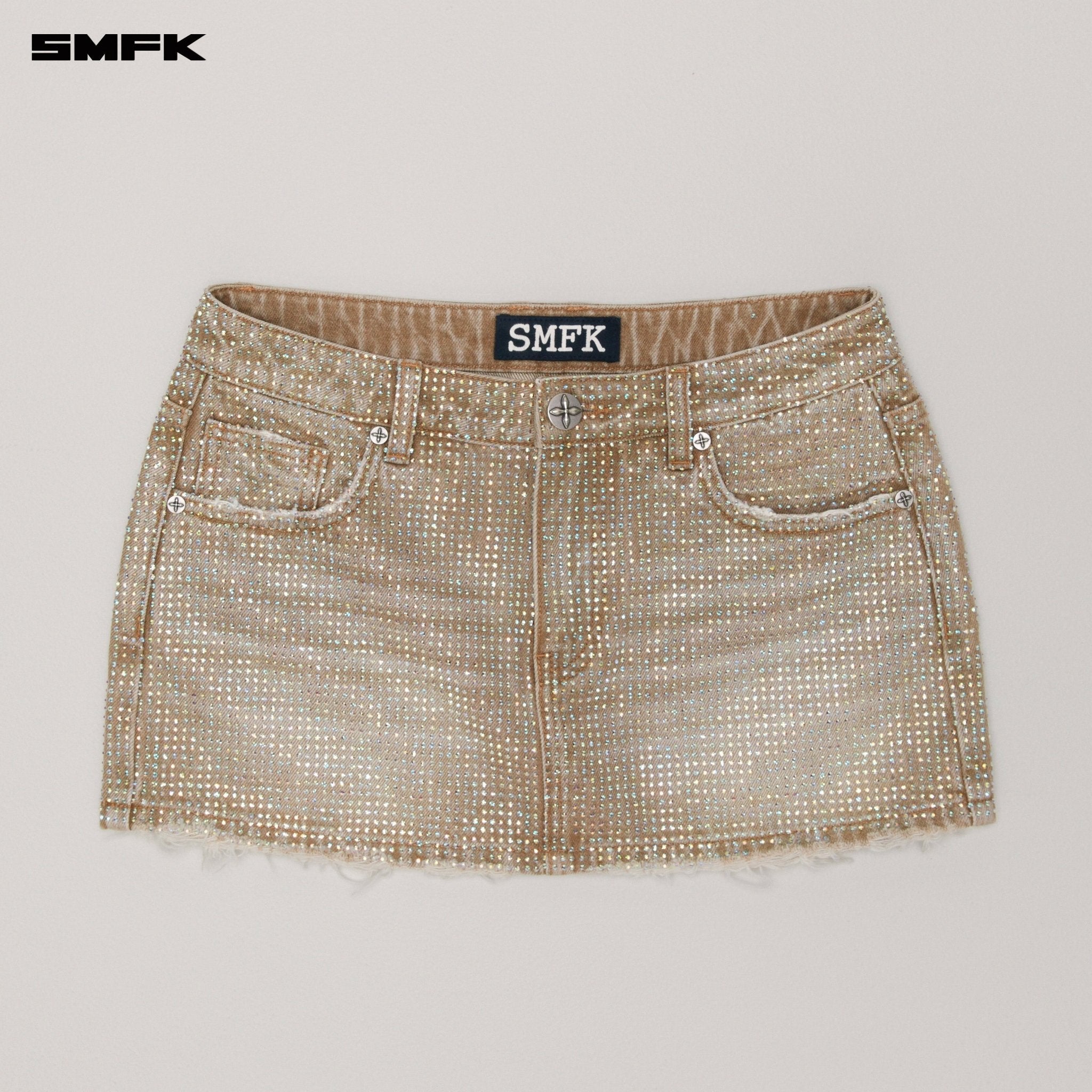SMFK Rage Wild Diamond Denim Skirt In Earth Tone | MADAX