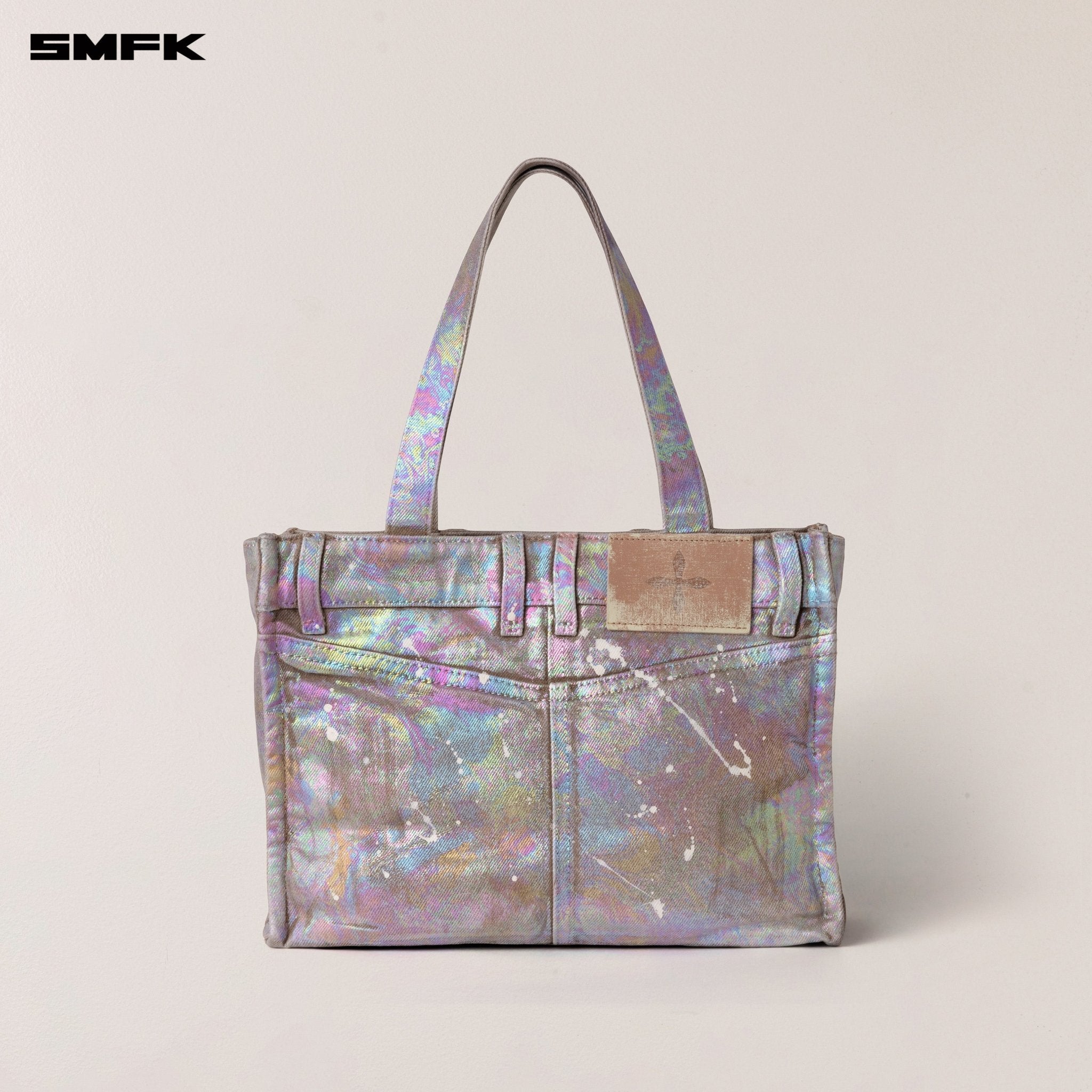 SMFK Rage Wild Fantasy Brick Denim Tote In Iridescent (Medium) | MADAX