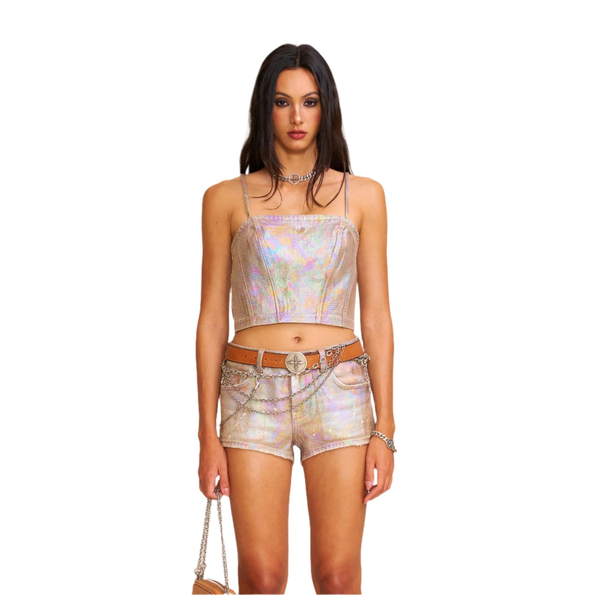 SMFK Rage Wild Fantasy Denim Camisole In Iridescent | MADAX