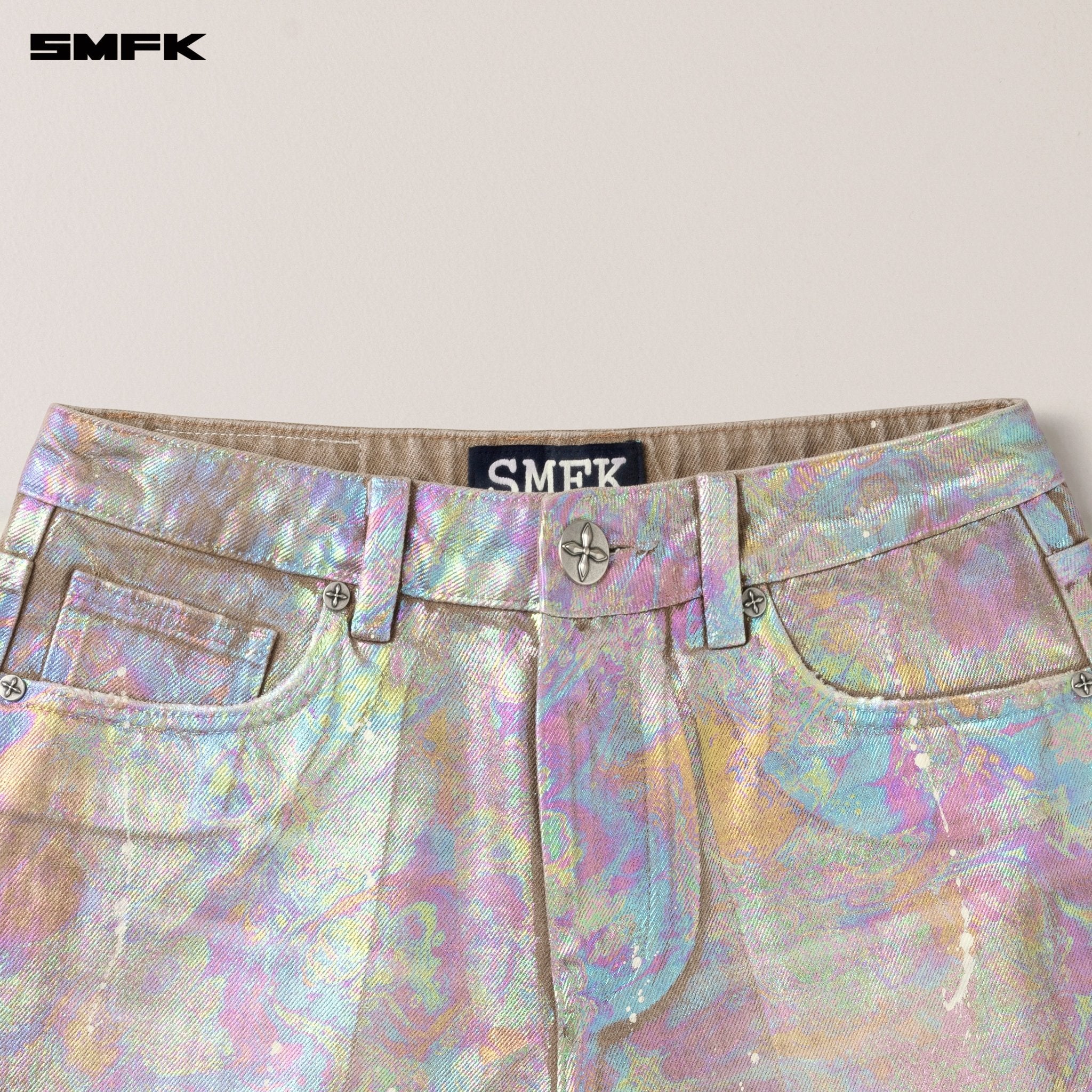 SMFK Rage Wild Fantasy Denim Shorts In Iridescent | MADAX