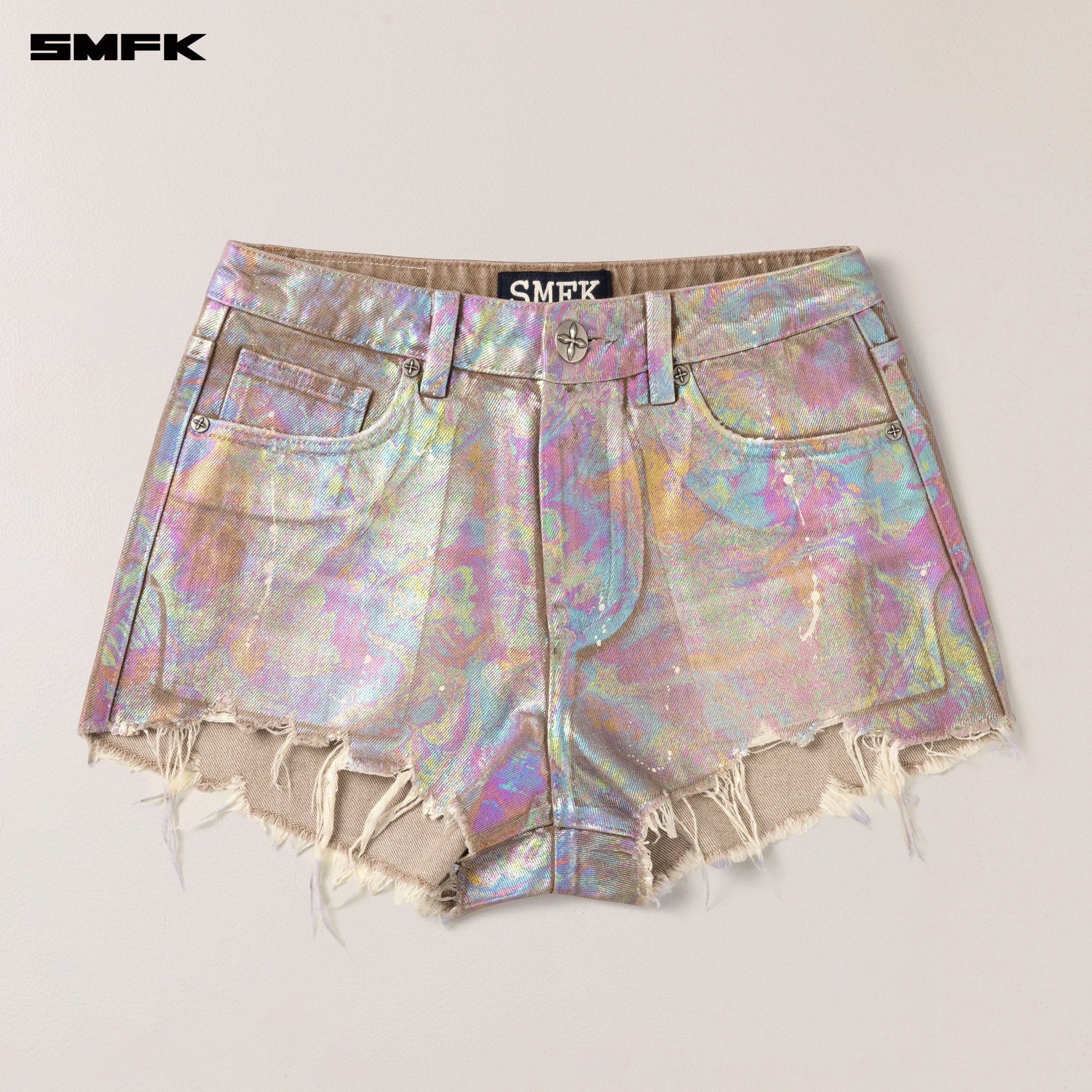 SMFK Rage Wild Fantasy Denim Shorts In Iridescent | MADAX
