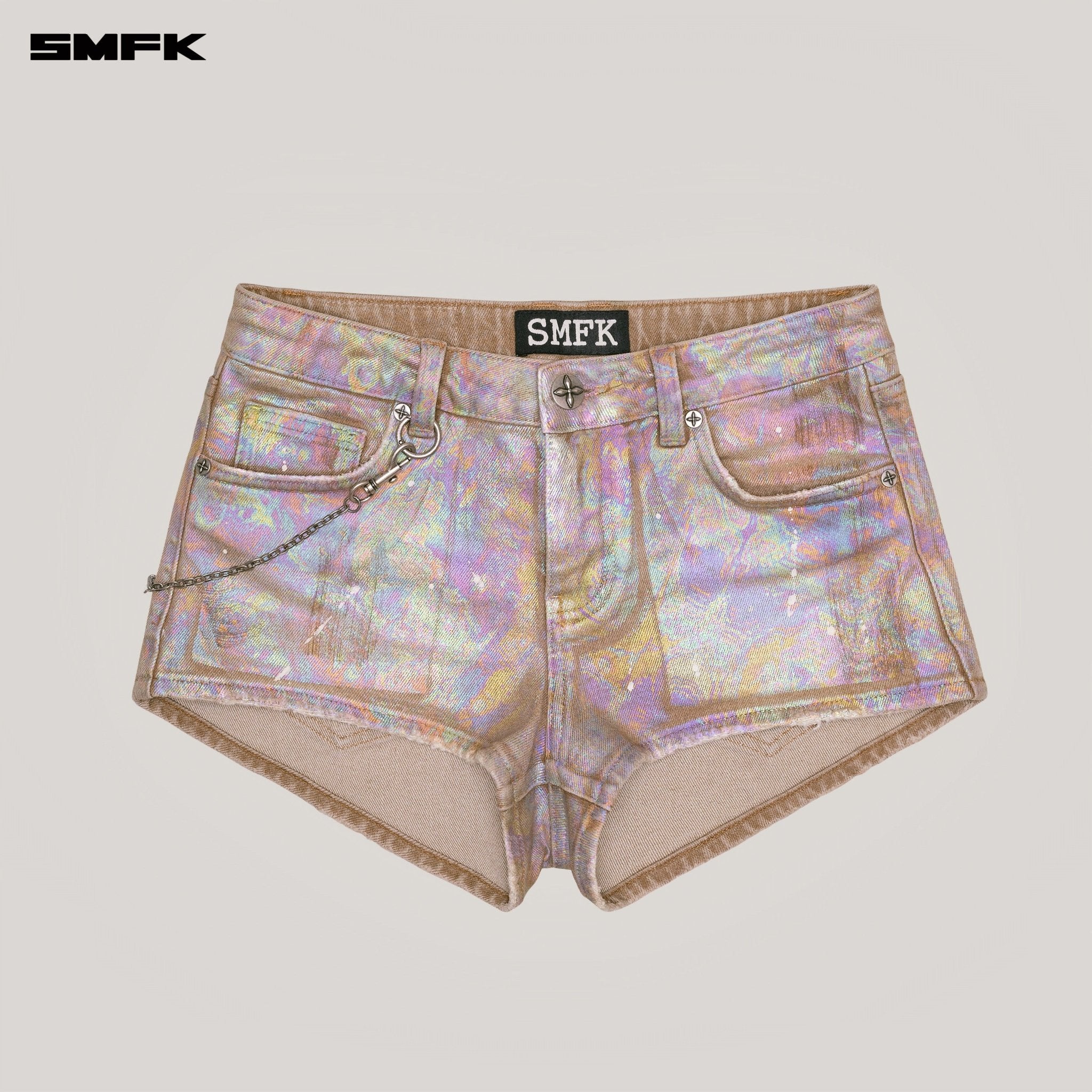SMFK Rage Wild Fantasy Denim Shorts Low In Iridescent | MADAX