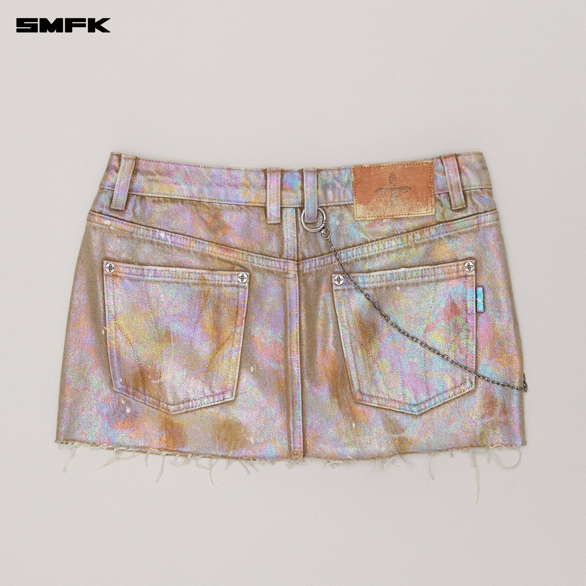 SMFK Rage Wild Fantasy Denim Skirt In Iridescent | MADAX