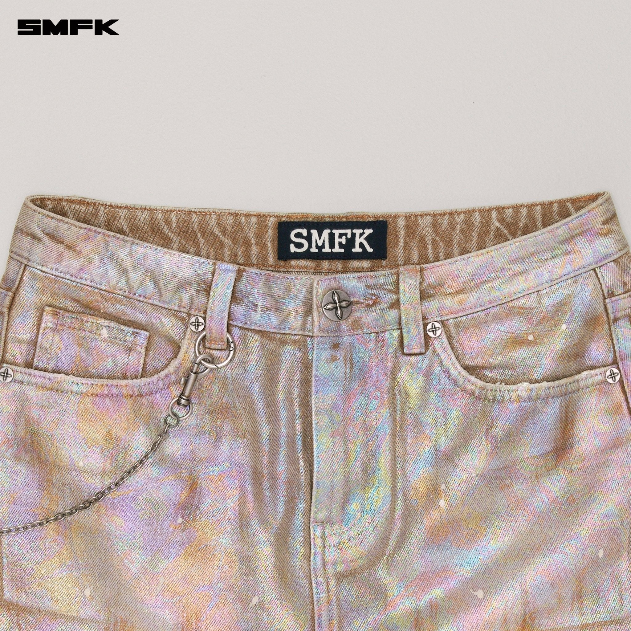 SMFK Rage Wild Fantasy Denim Skirt In Iridescent | MADAX