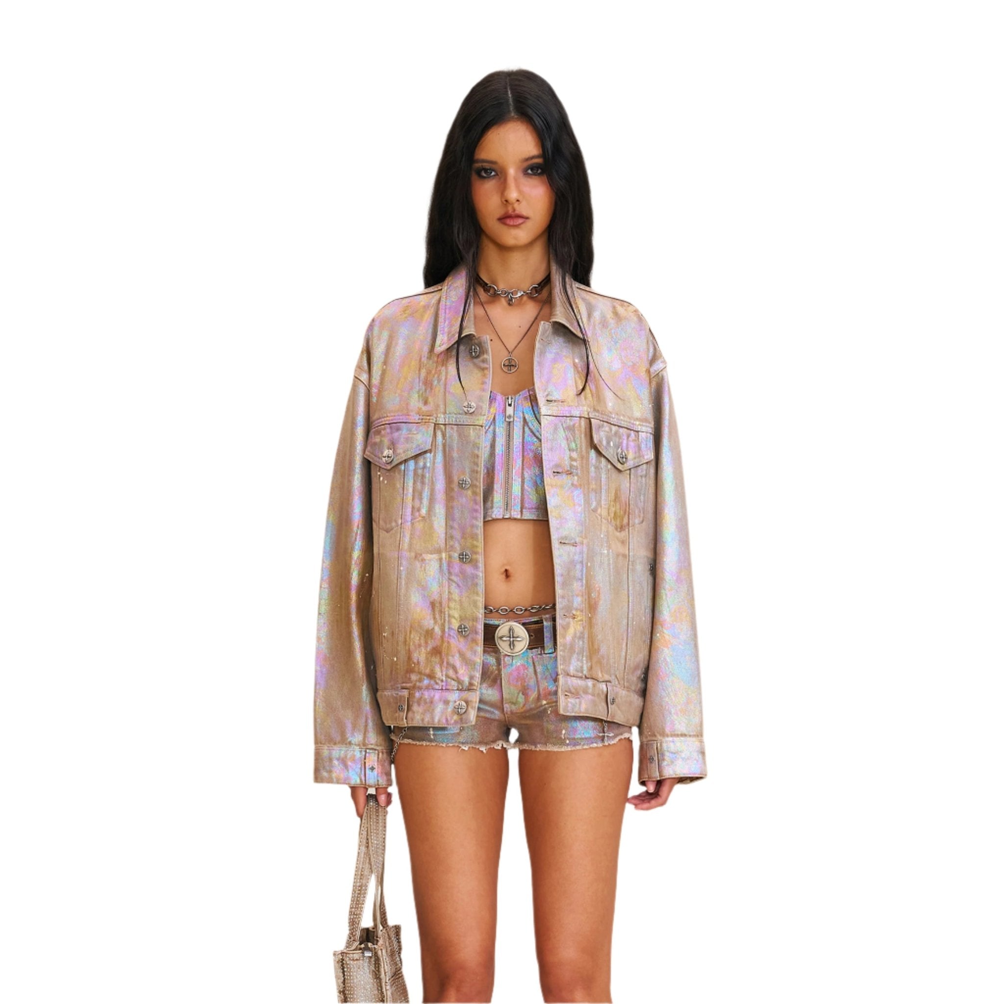 SMFK Rage Wild Fantasy Huge Denim Jacket In Fantasy | MADAX