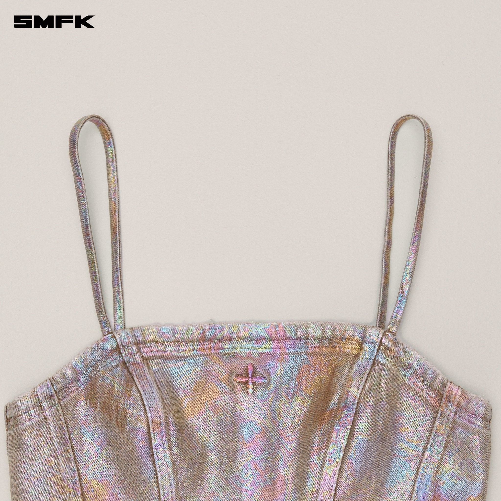 SMFK Rage Wild Fantasy Short Denim Camisole In Iridescent | MADAX