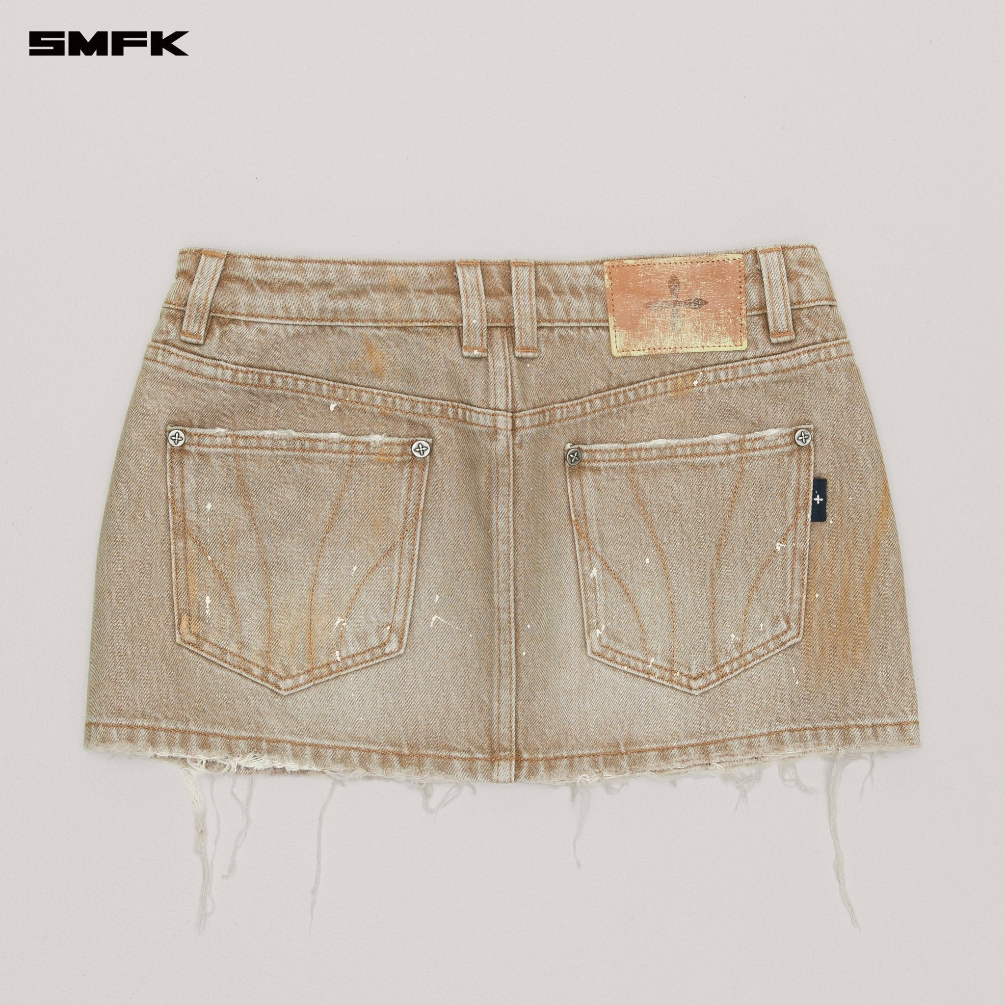 SMFK Rage Wild Handcraf Denim Skirt In Brown | MADAX
