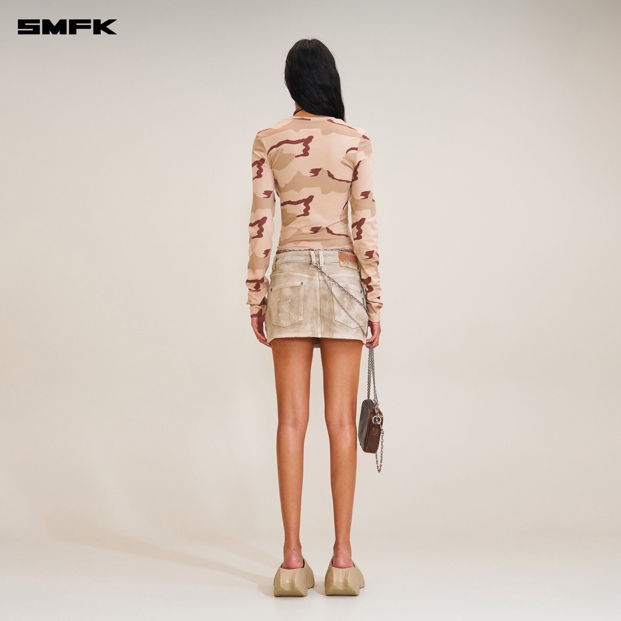 SMFK Rage Wild Handcraft Denim Body Skirt In Wild Brown | MADAX