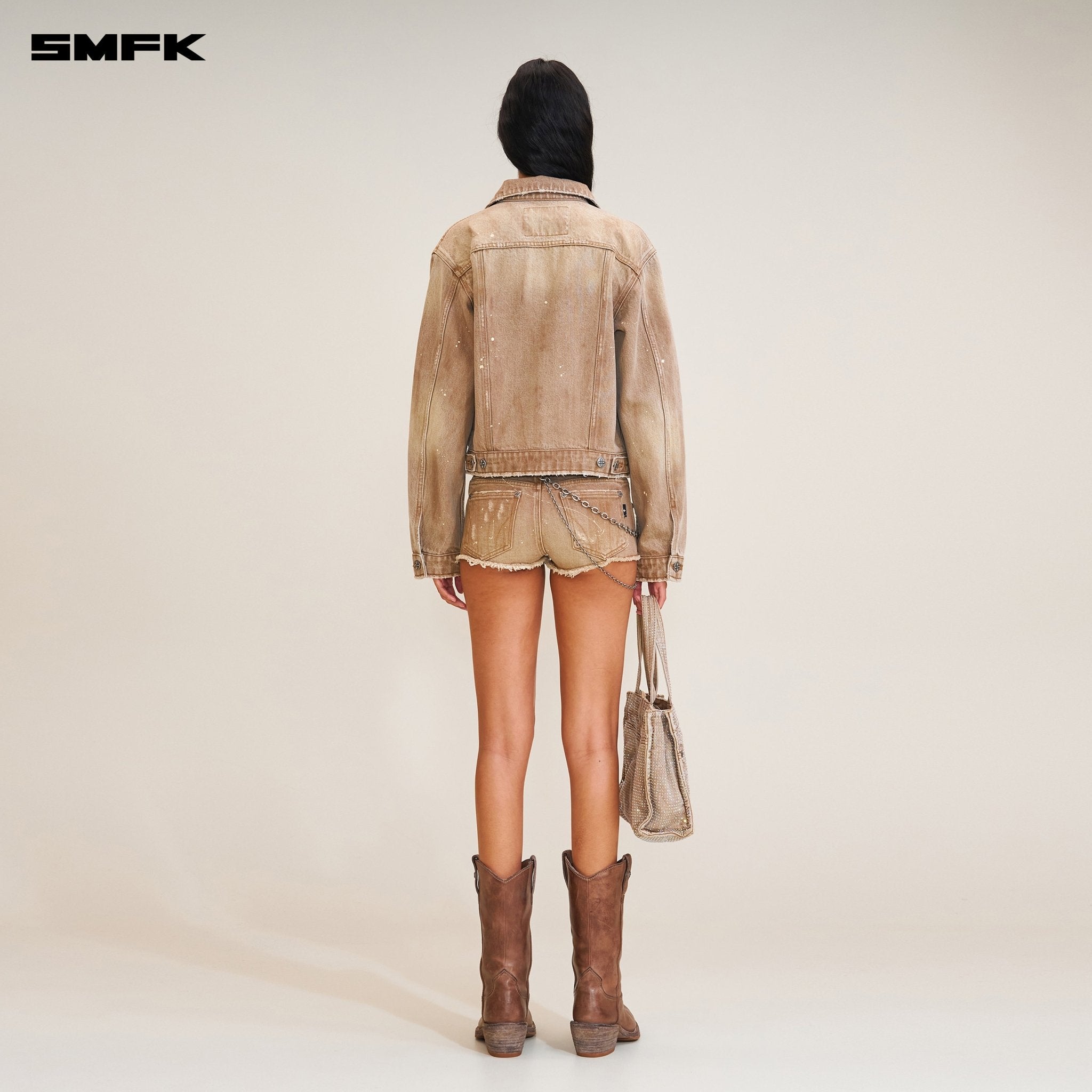 SMFK Rage Wild Handcraft Denim Jacket In Cowboy Brown | MADAX