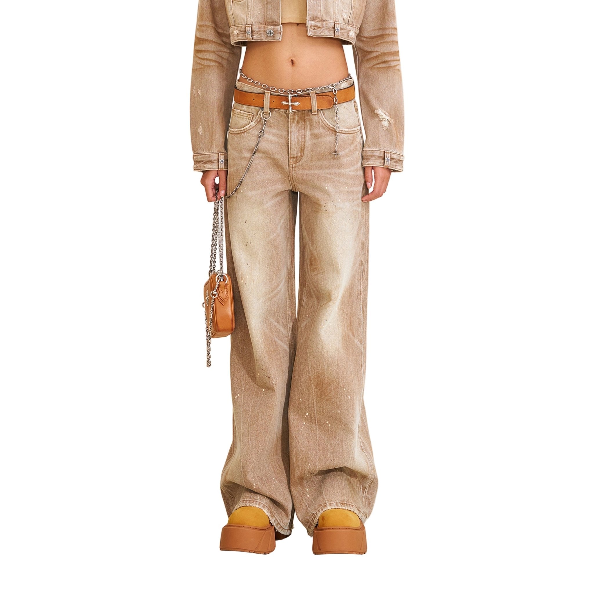 SMFK Rage Wild Handcraft Tower Denim Pants In Cowboy Brown | MADAX