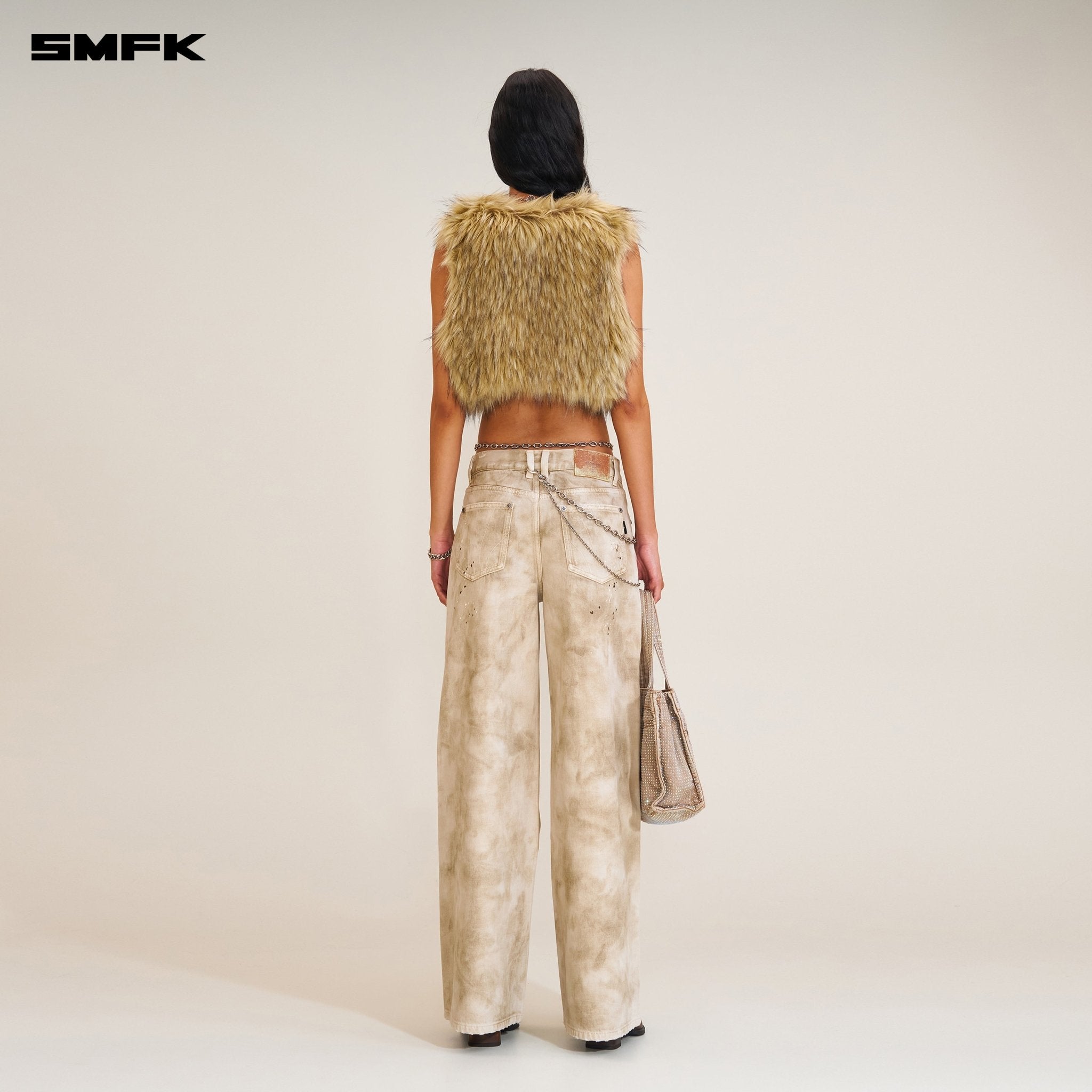 SMFK Rage Wild Handcraft Tower Denim Pants In Wild Brown | MADAX