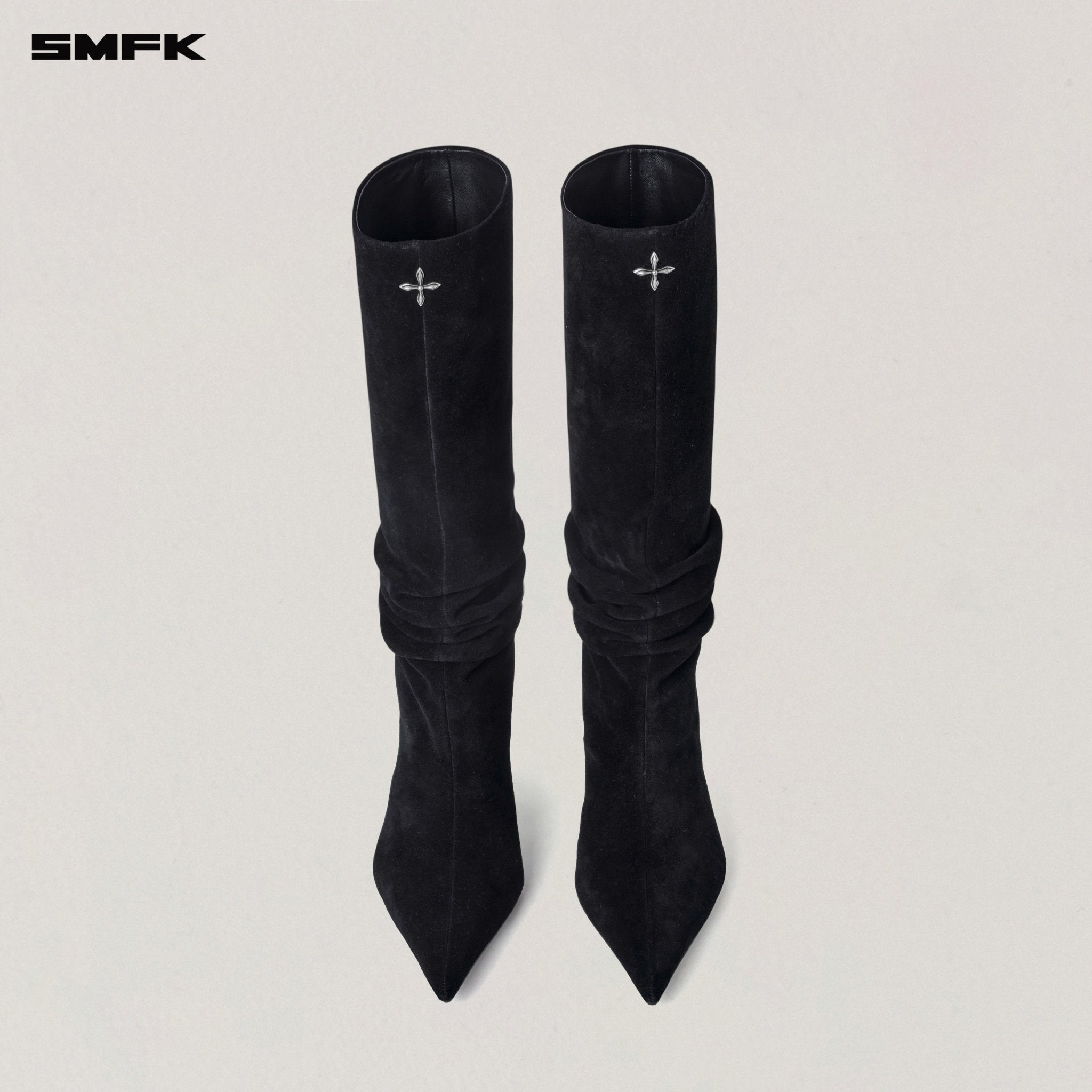 SMFK Rage Wild Hurricane Leather High - heel Boots In Black | MADAX