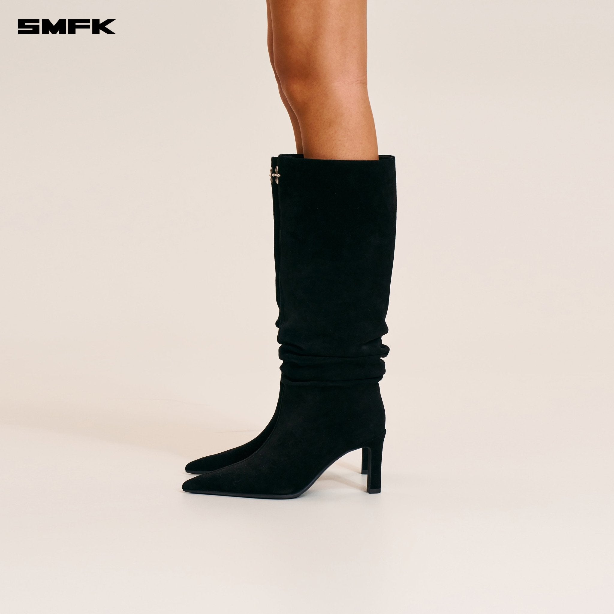 SMFK Rage Wild Hurricane Leather High - heel Boots In Black | MADAX