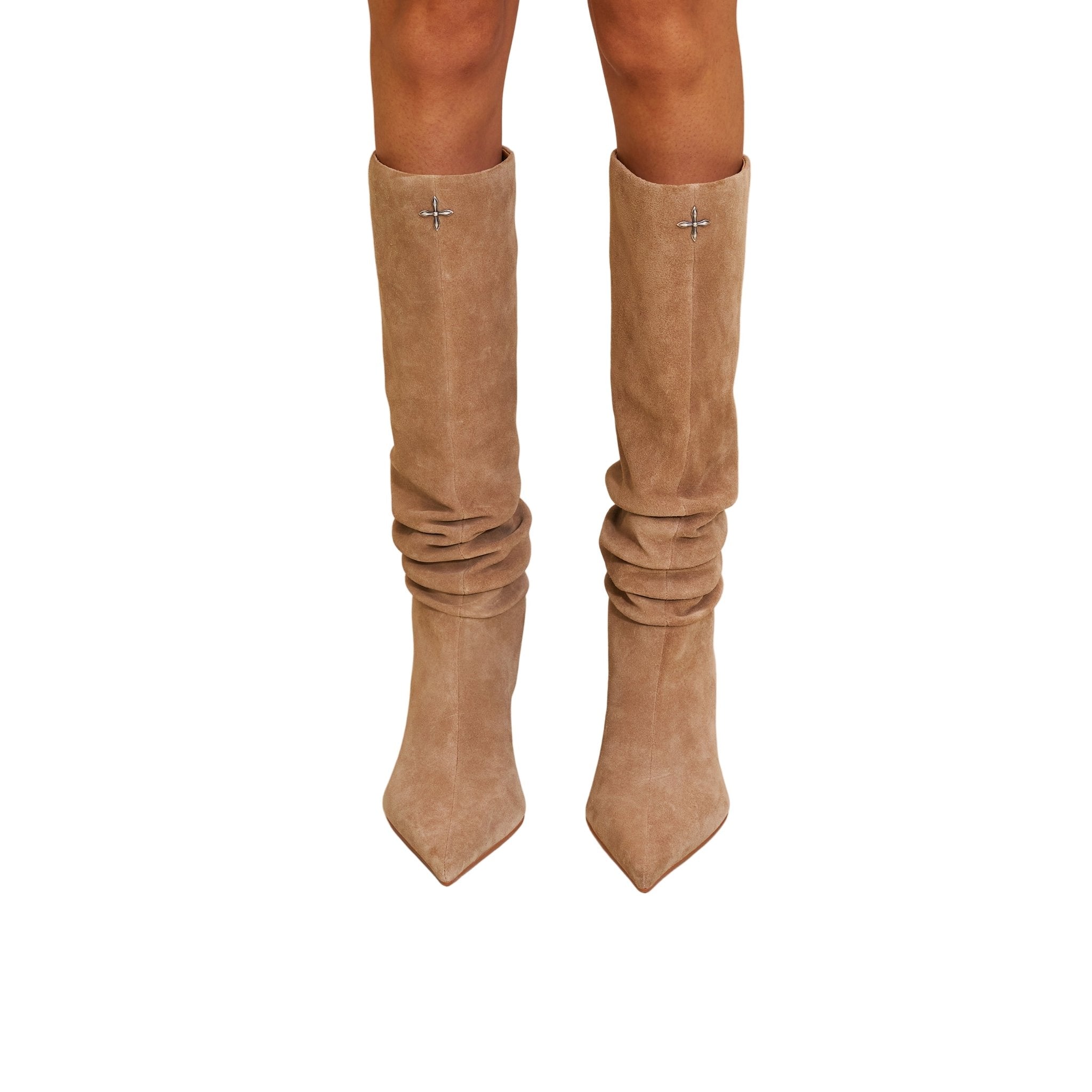 SMFK Rage Wild Hurricane Leather High - Heel Boots In Sand | MADAX