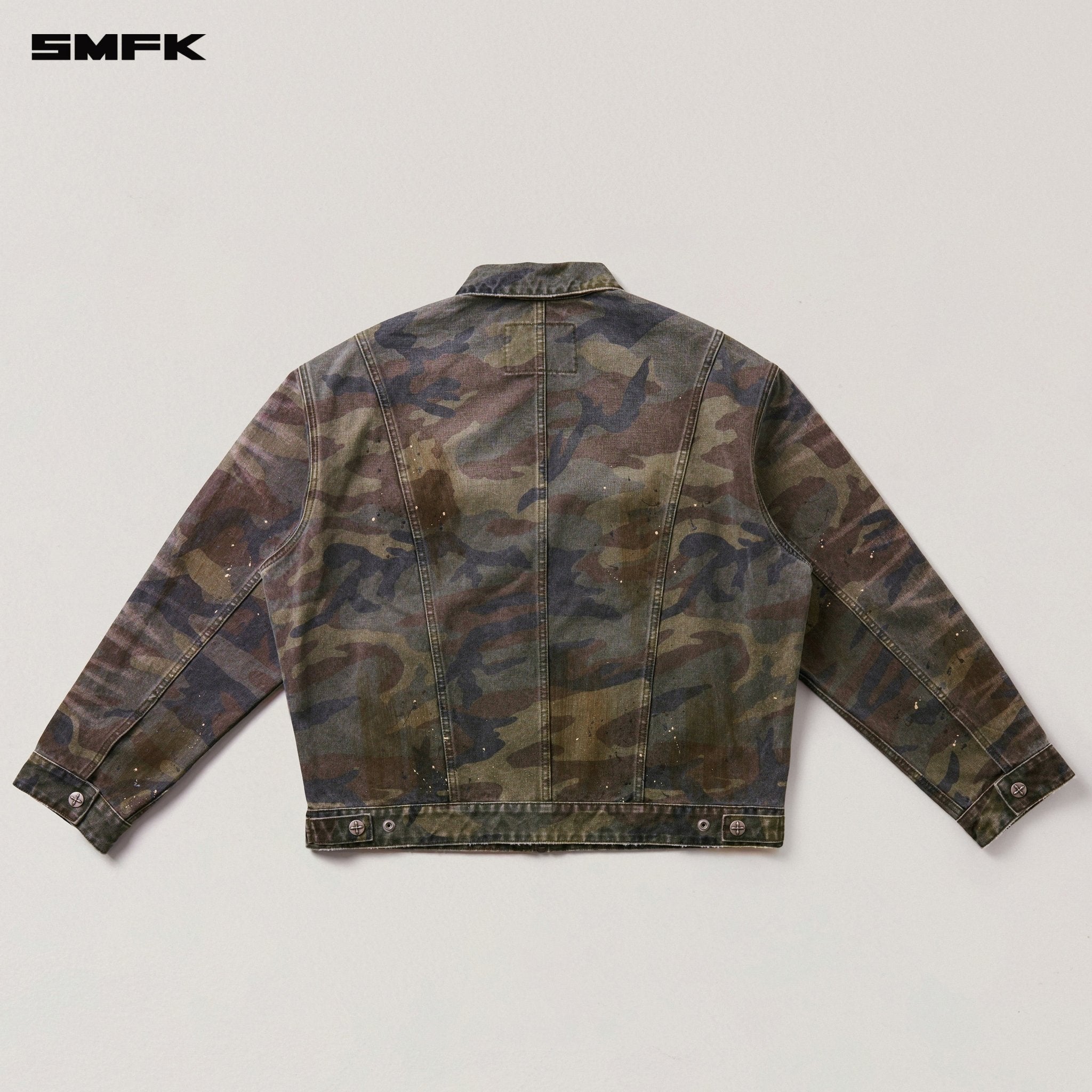 SMFK Rage - Wild Origin Camo Loose Cargo Jacket In Army Green Camouflage | MADAX