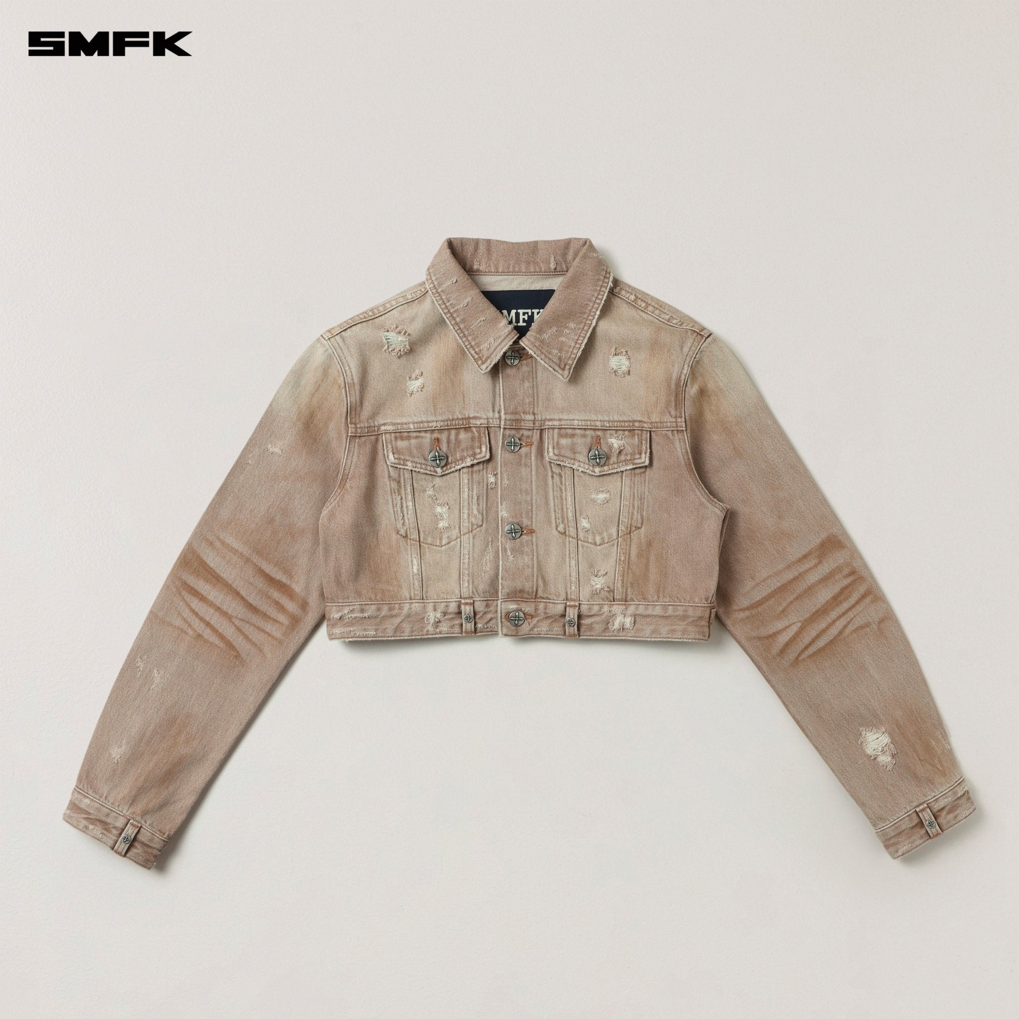 SMFK Rage Wild Origin Denim Short Jacket In Cowboy Brown | MADAX